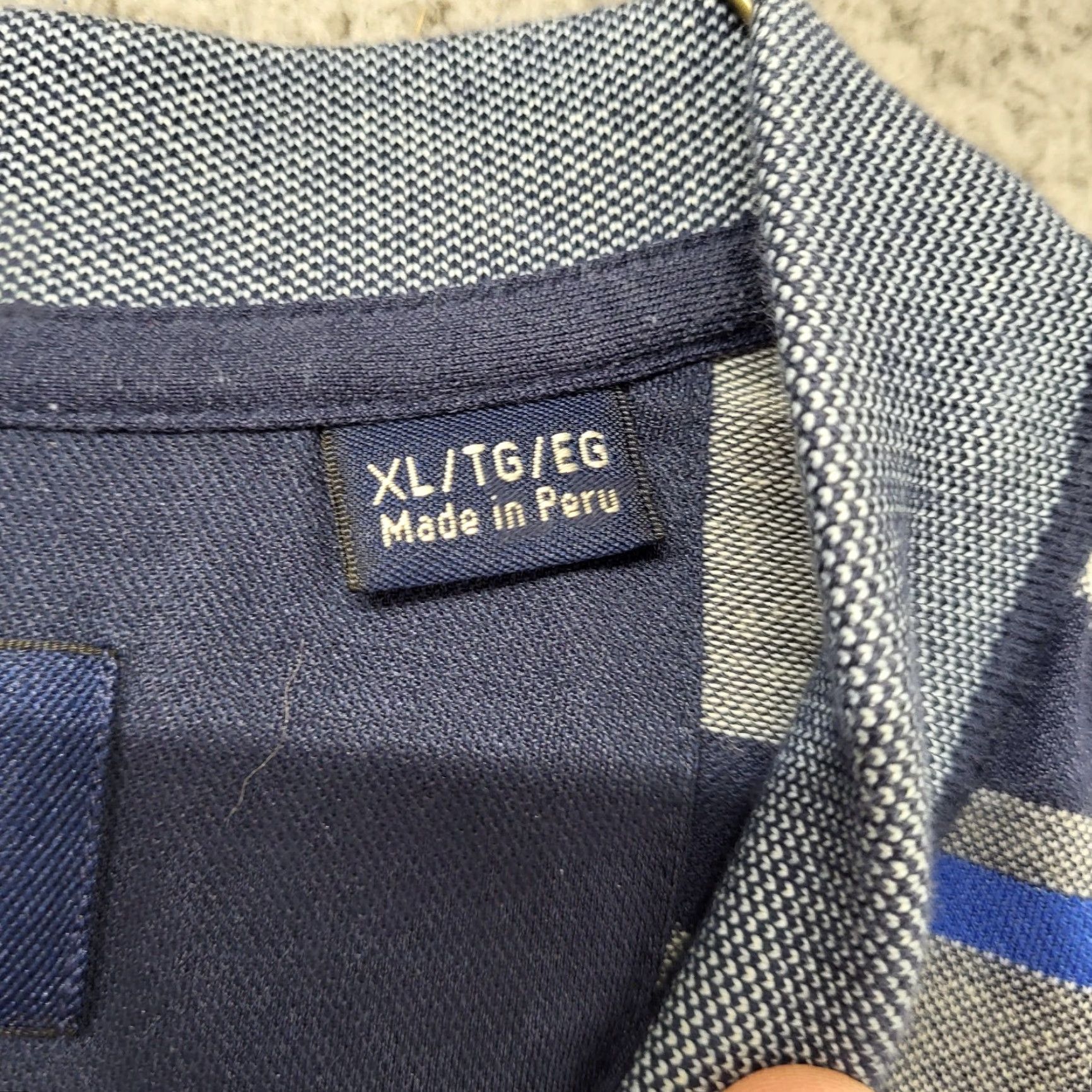 Original Penguin Penguin by Munsingwear Shirt Mens XL/T Gray Blue Stripe Pima Cotton Golf Polo Size US XL / EU 56 / 4 - 4 Thumbnail