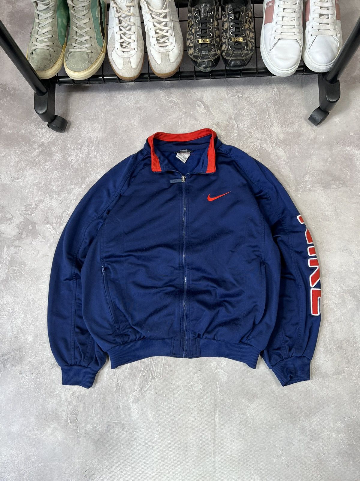Nike × Vintage Vintage 90s Nike Zip Jacket Size US S / EU 44-46 / 1 - 1 Thumbnail