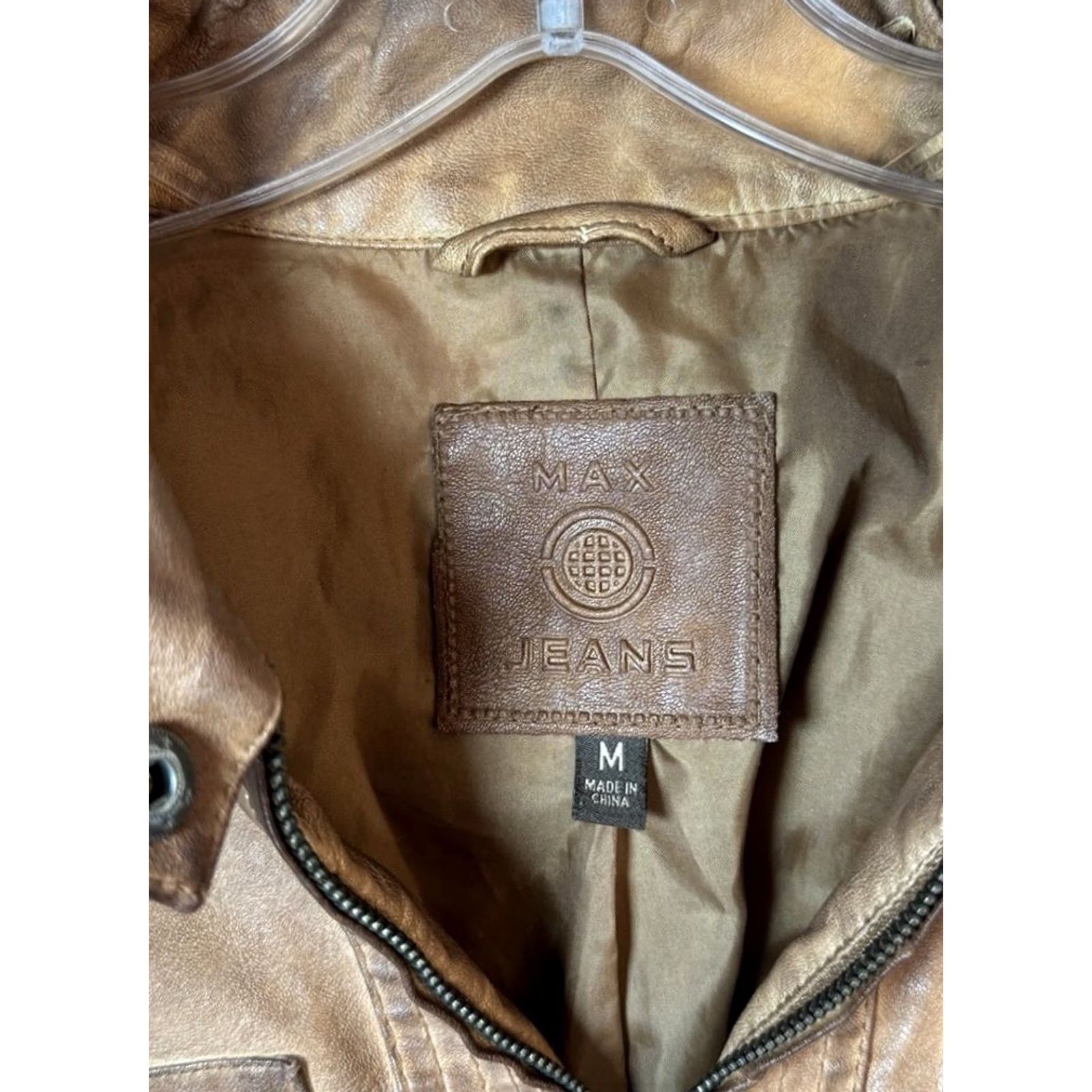 Vintage VINTAGE Max Jeans Motorcycle Jacket Brown Wool? Size 32" / US 10 / IT 46 - 3 Thumbnail