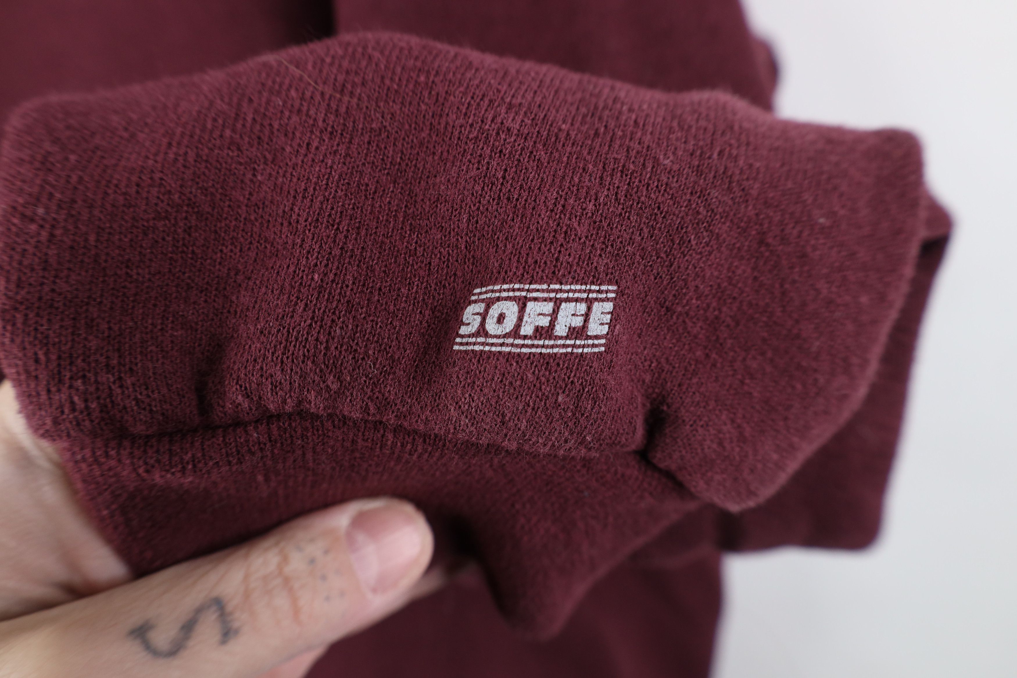 Vintage Vintage 90s Streetwear Blank Crewneck Sweatshirt Burgundy Size US M / EU 48-50 / 2 - 4 Thumbnail