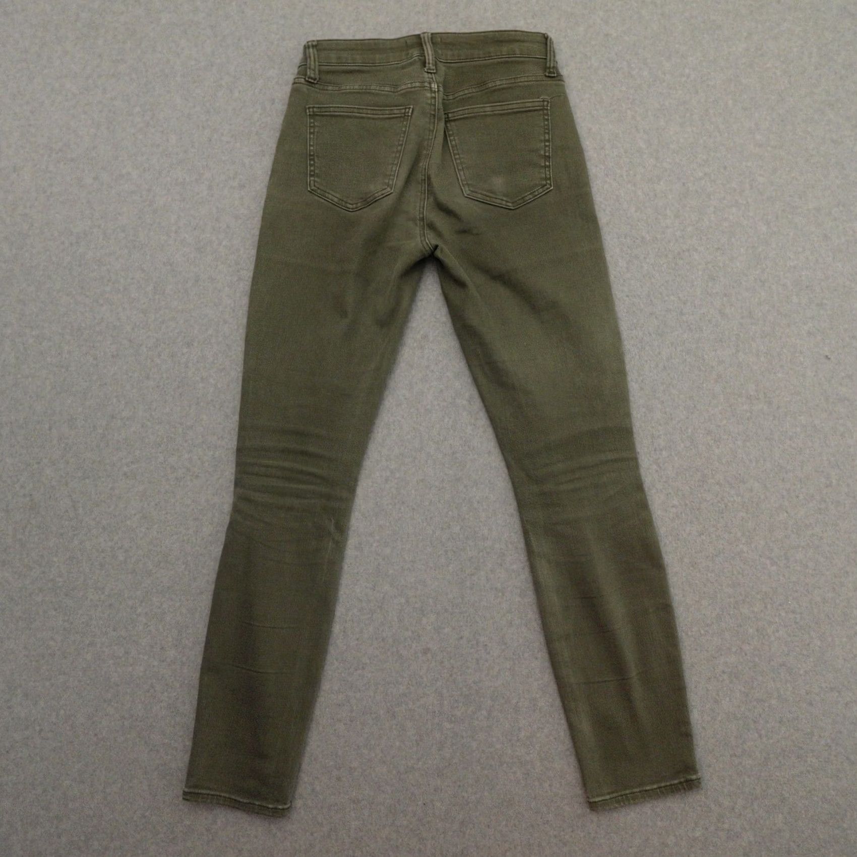 Pistola PISTOLA Jeans Womens 25 (25X27) Green High Rise Button Fly Stretch Lightweight - Regular Fit, Denim, Solid, Straight, Size 25, Green, Women, Jeans Size 42" / US 20 - 2 Thumbnail