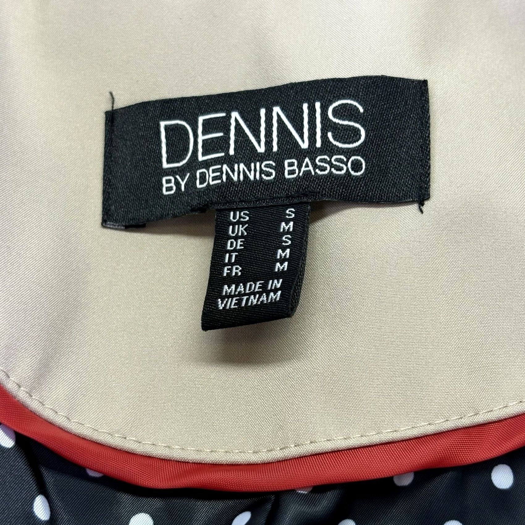 Vintage Dennis Basso Coat Womens S Brown Rain Trench Tan Gold Button Front Polka Dot Lined Size Size S / US 4 / IT 40 - 4 Thumbnail