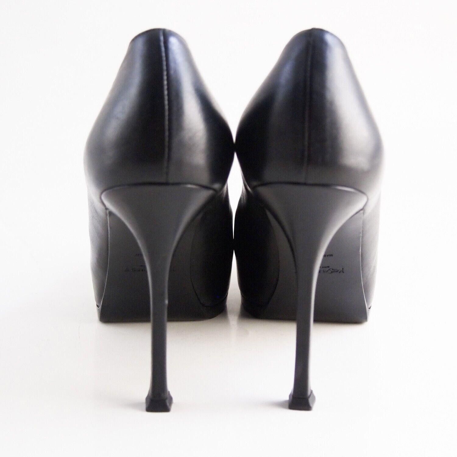 Yves Saint Laurent YSL Saint Laurent Tribdoo Heels Black Leather US 8.5 EU 38.5 Size US 8.5 / IT 38.5 - 5 Thumbnail