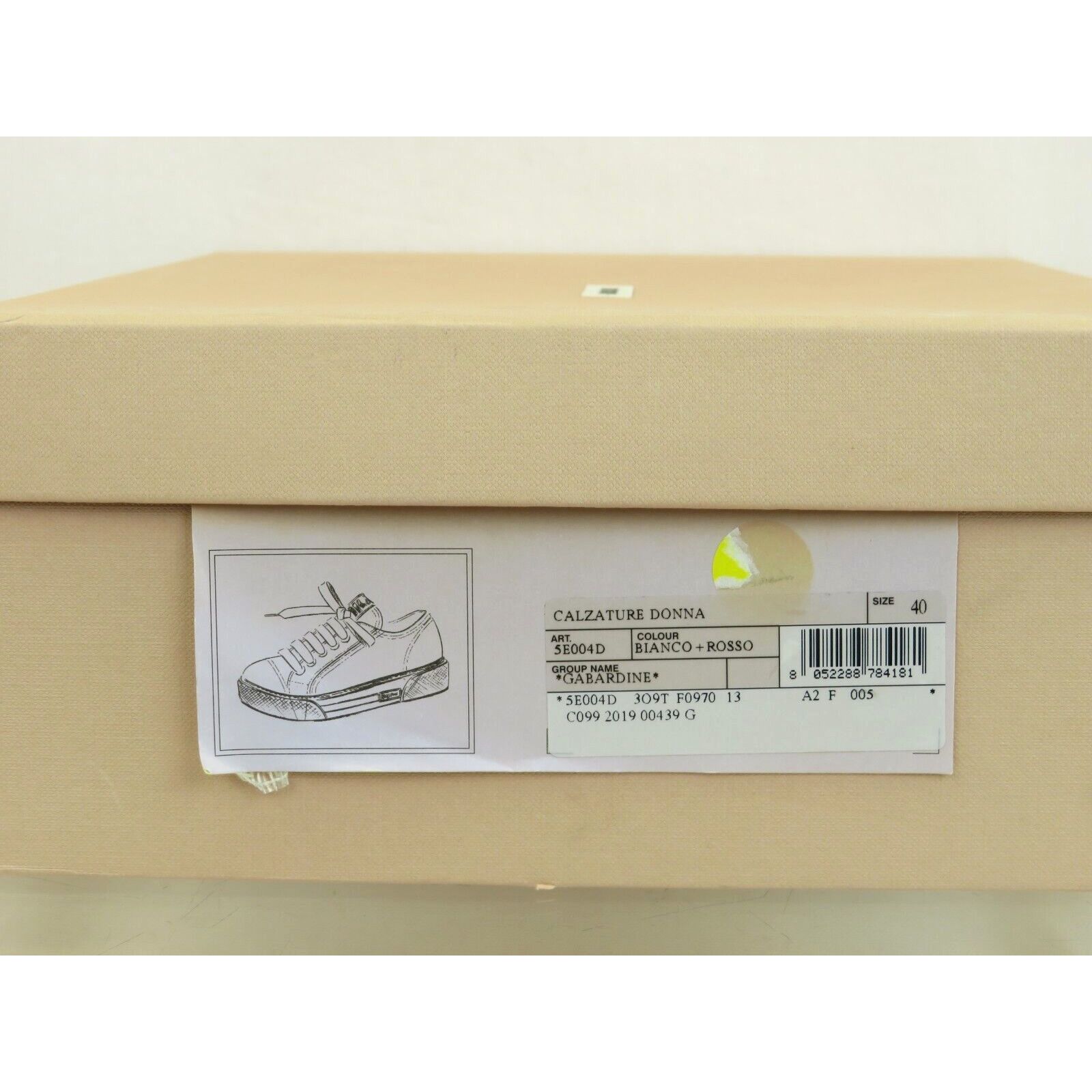 Miu Miu 5E004D WHITE CANVAS RED STITCHING LOGO LACE SNEAKERS 40 Size US 10 / IT 40 - 14 Thumbnail