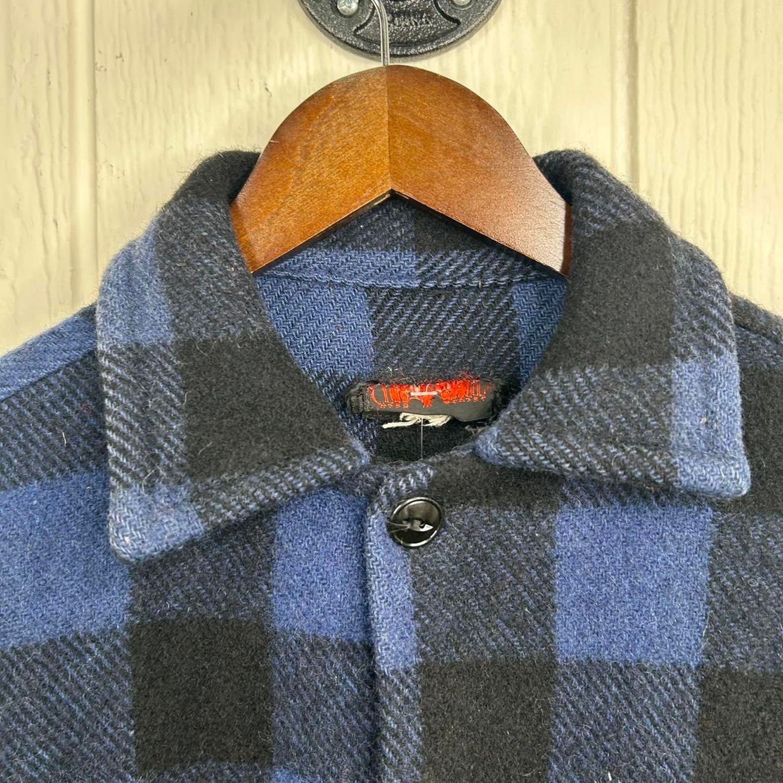 Other Vintage 80's Blue Black Plaid Wool Button-Up Flannel Medium Size US M / EU 48-50 / 2 - 3 Thumbnail