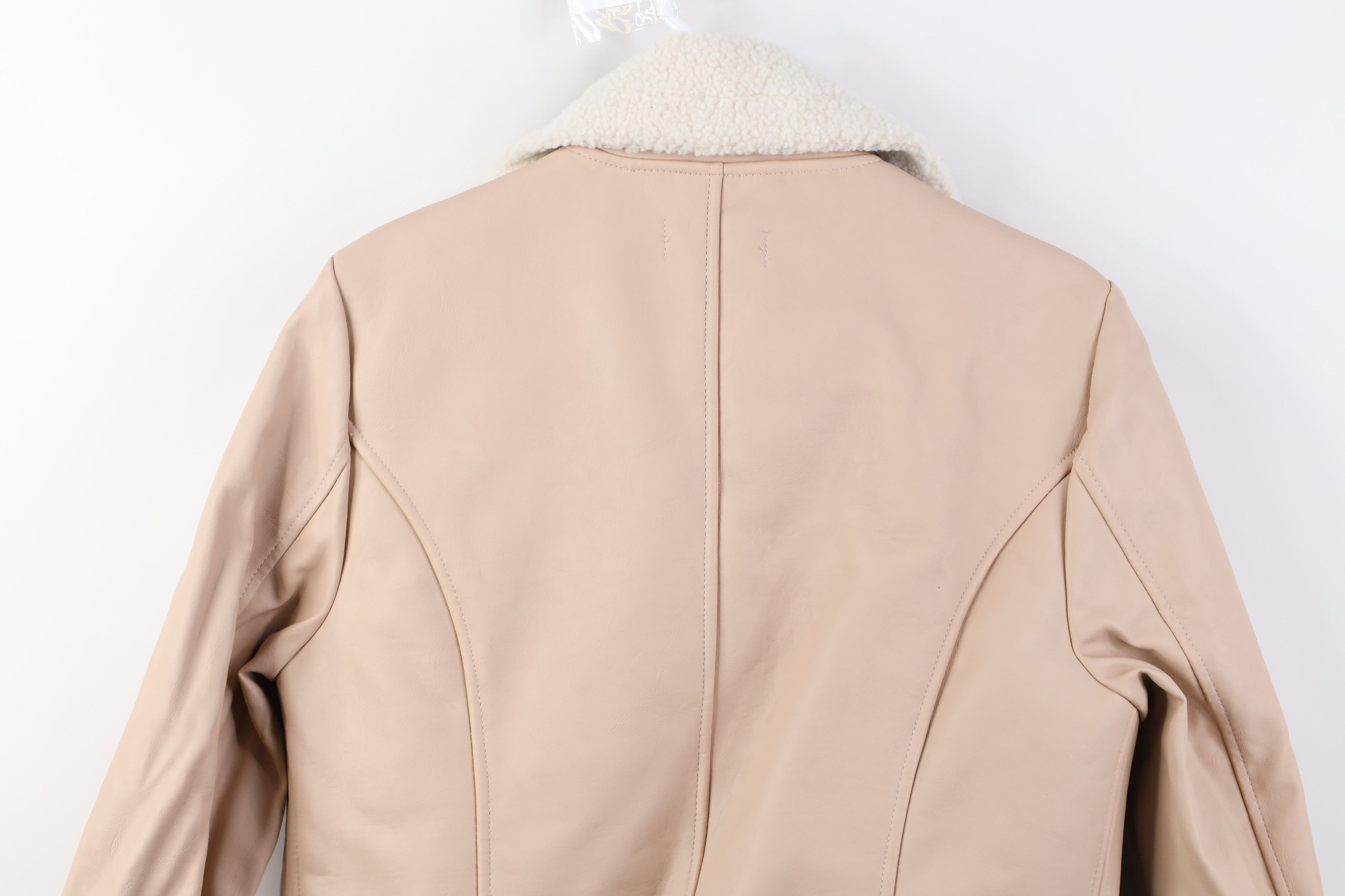 Vintage Vintage Y2K Babydoll Fleece Lined Faux Leather Moto Jacket Size M / US 6-8 / IT 42-44 - 14 Thumbnail