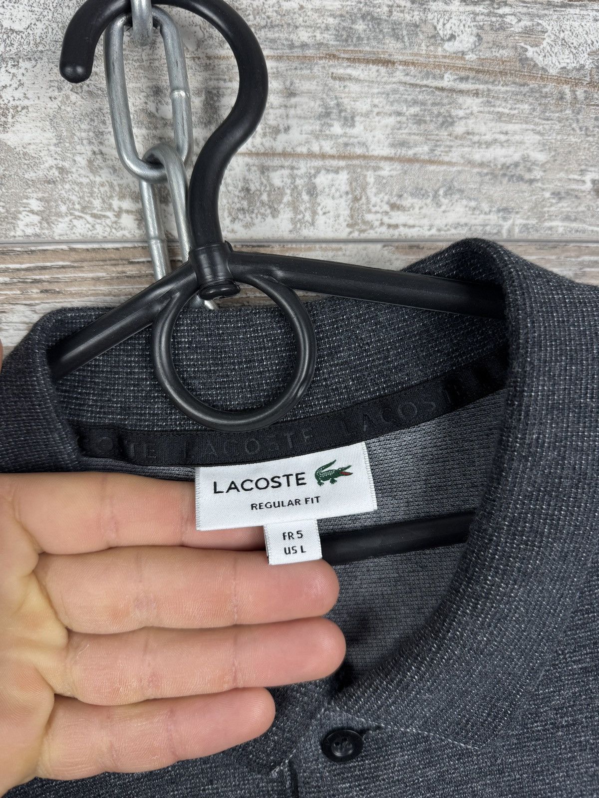 Lacoste Mens Lecoste polos luxury grey t-shirt tee size L Size US L / EU 52-54 / 3 - 6 Thumbnail