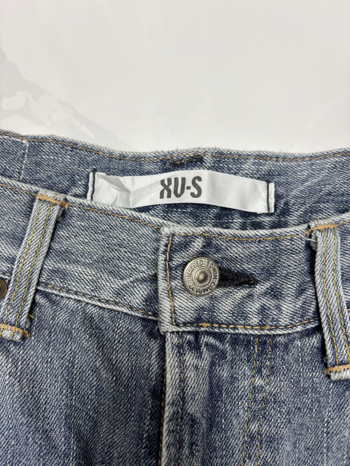 Kapital Edwin XV-S LOOSE STRAIGHT DISTRESSED DENIM JEANS Size US 33 - 10 Thumbnail