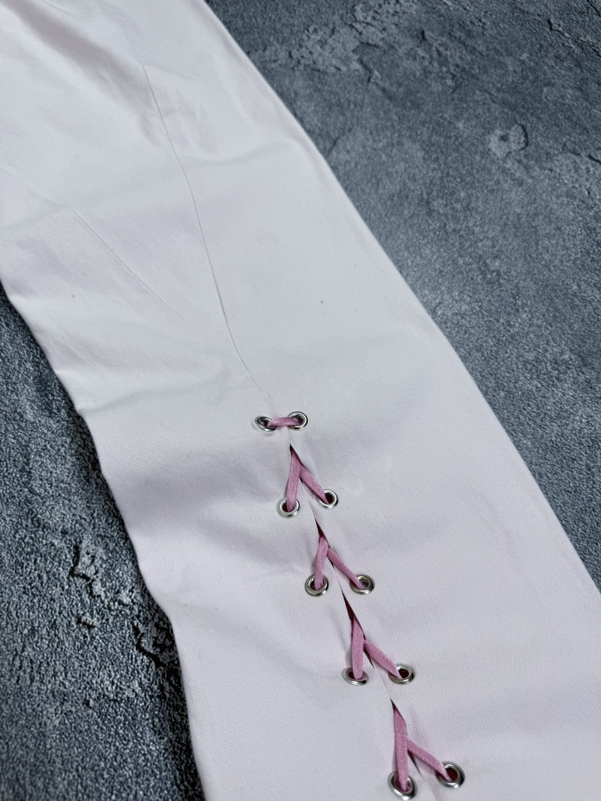 Versace Jeans Couture Versace Jeans Couture VNTG Lace Up Low Rise Trousers Pants Size 28" / US 6 / IT 42 - 6 Thumbnail