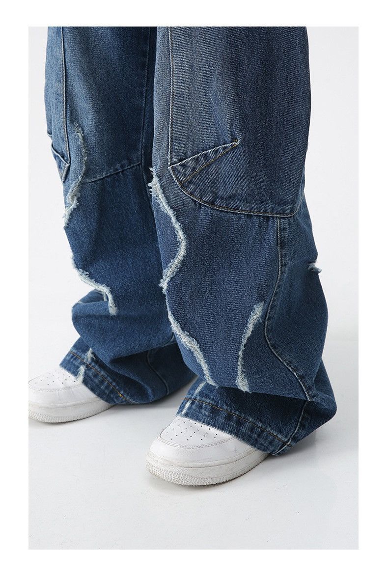Japanese Brand × Vintage Baggy Ripped Jeans Frayed Zipper Pockets cargo Pants Hip-hop Size US 32 / EU 48 - 8 Thumbnail