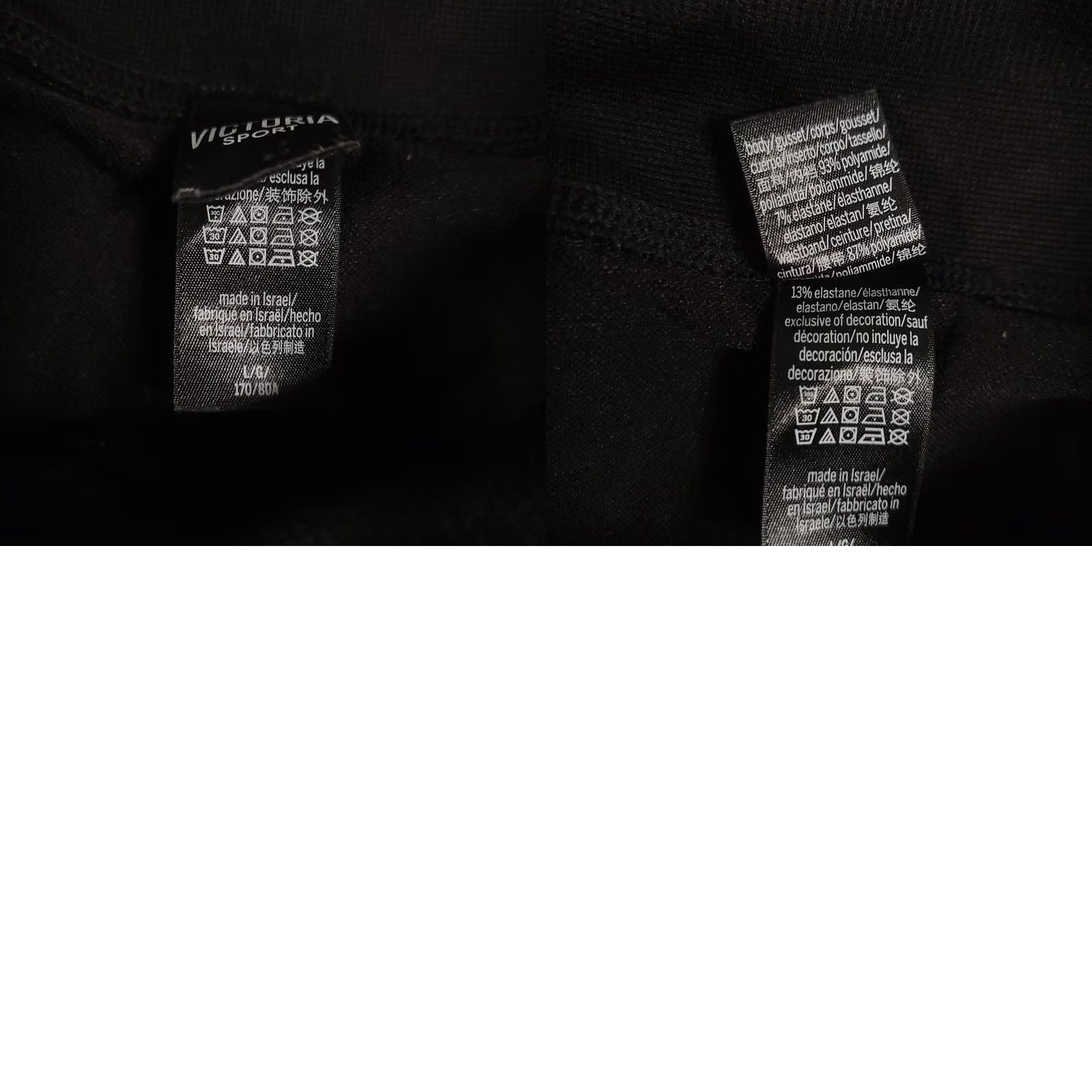 Vintage VICTORIA SPORT Leggings Womens Large Black Ankle Yoga Size 36" / US 14 / IT 50 - 9 Thumbnail