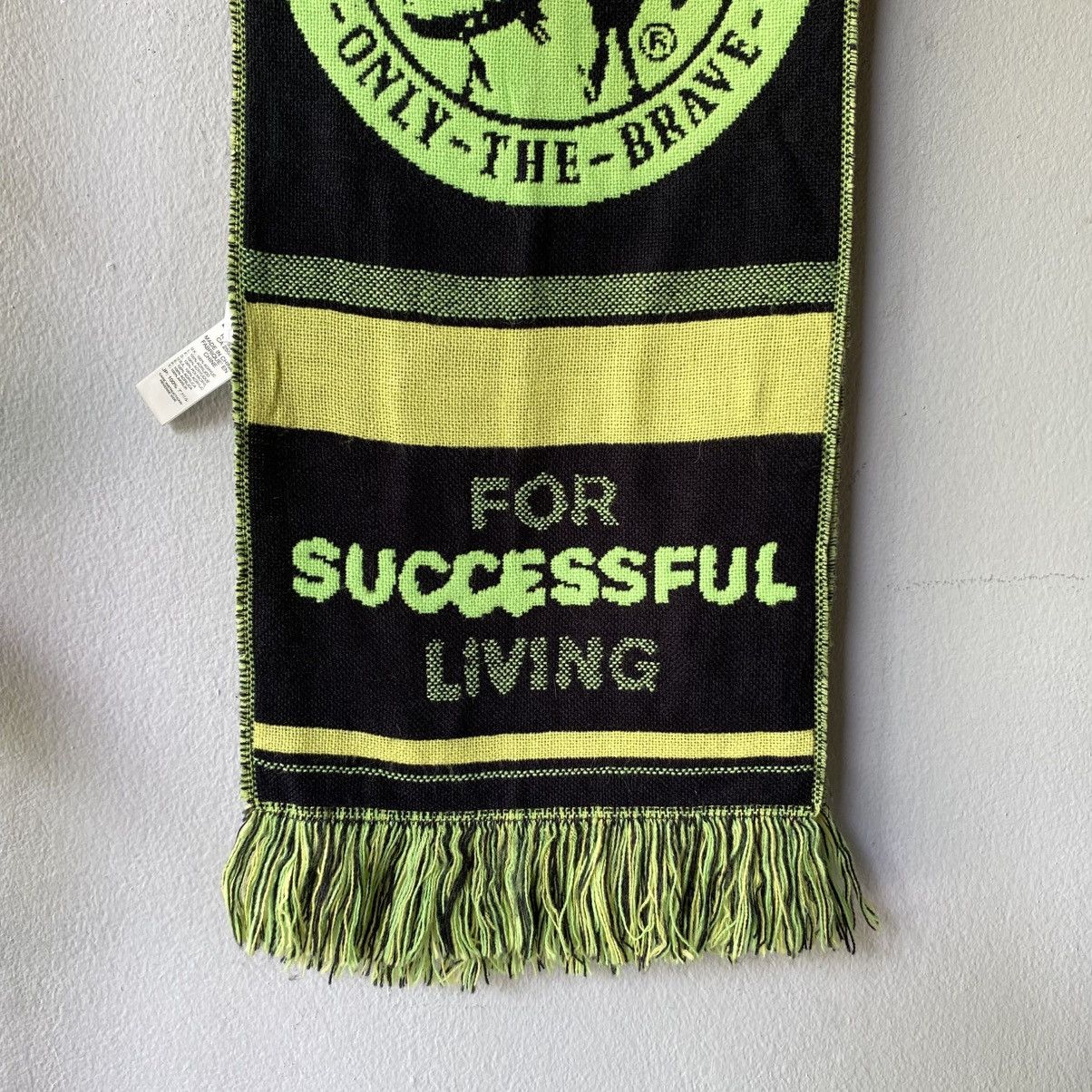 Diesel Diesel Logo Scarf in Black & Neon Green Size ONE SIZE - 6 Thumbnail