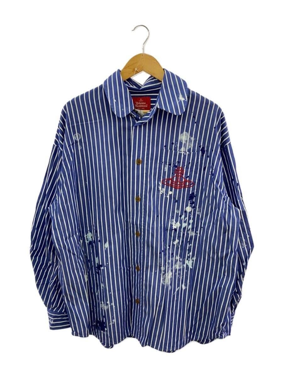 Image of Vivienne Westwood Paint Splatter Orb Shirt in Navy, Men's (Size 2XL)