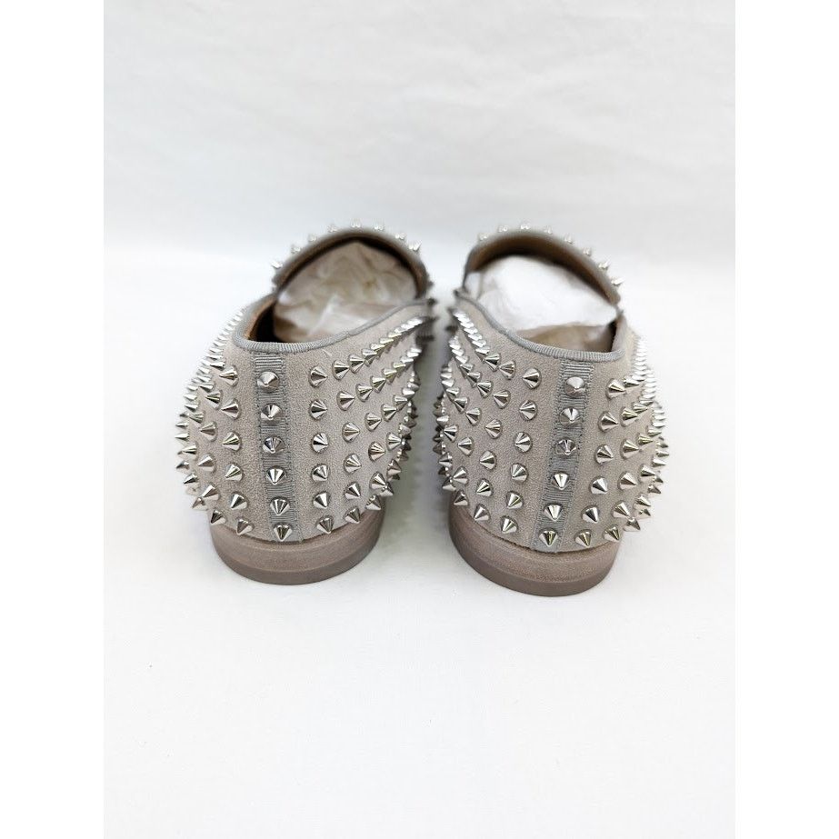 Christian Louboutin o1rshd1 Crosta Dandelion Spikes Flat Shoes in Goose/Silver Size US 12 / EU 45 - 20 Thumbnail
