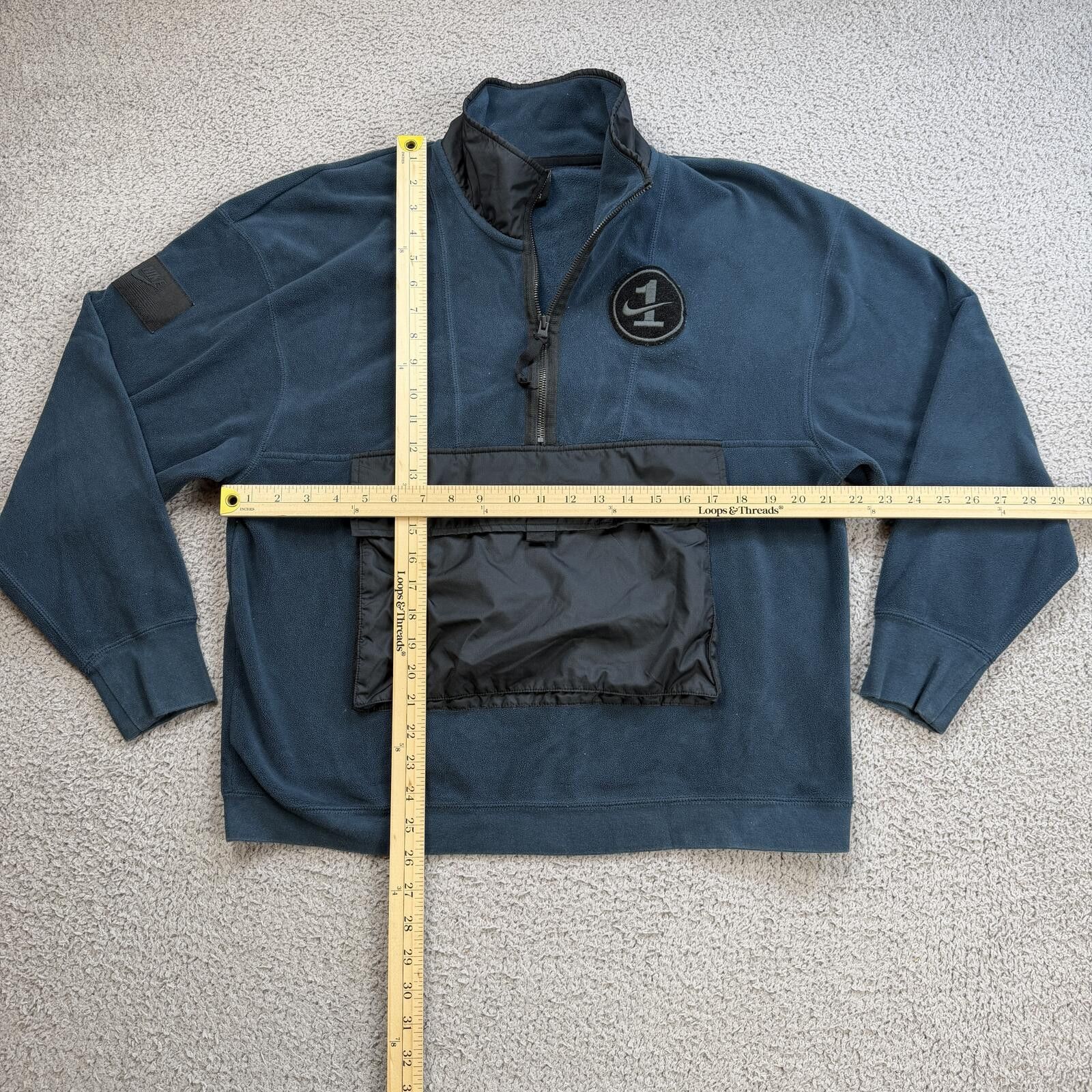 Nike Nike Air Force 1 Fleece Pullover Jacket Mens S Blue Pocket Size US S / EU 44-46 / 1 - 3 Thumbnail