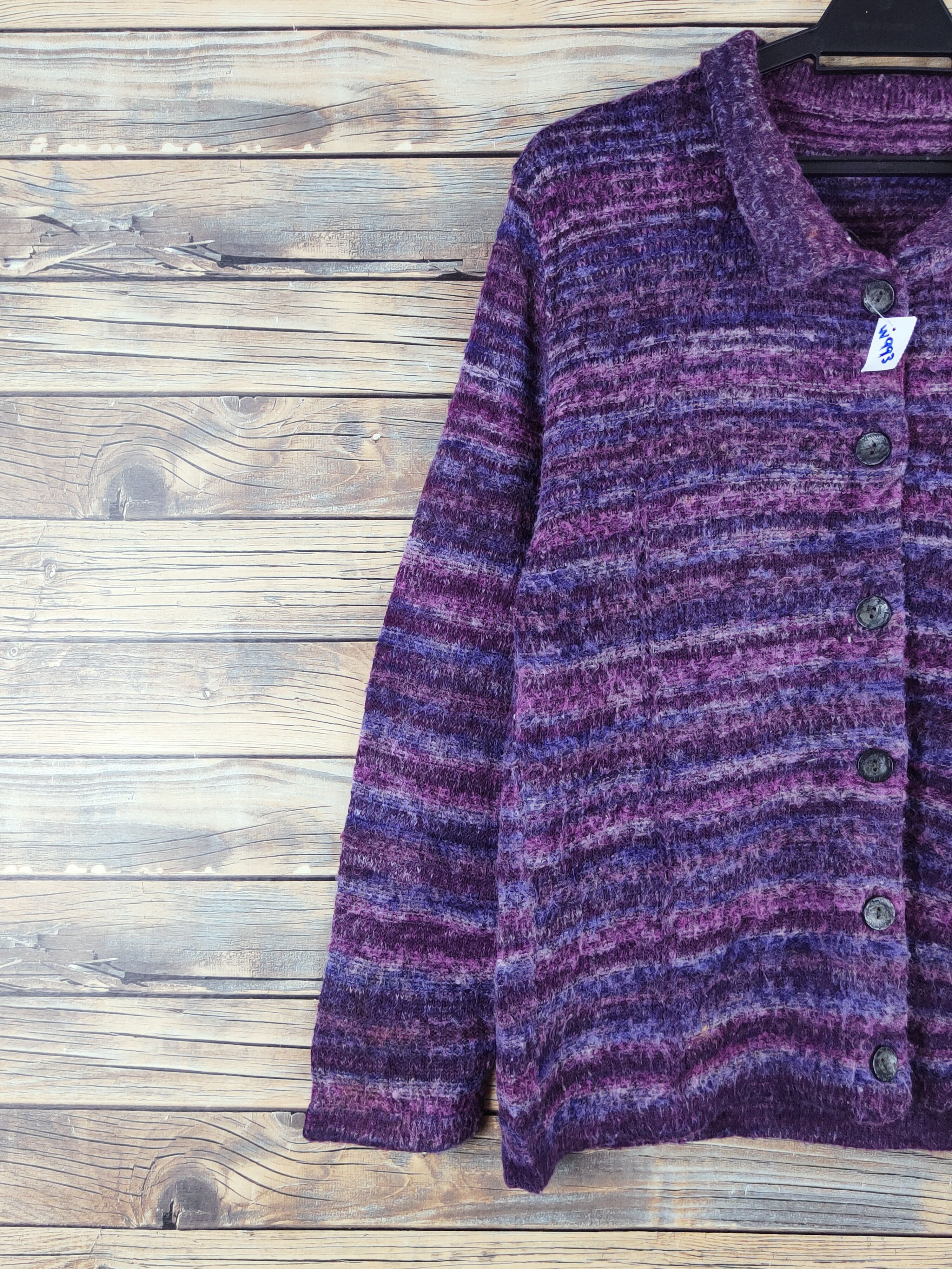 Japanese Brand Japanese Brand Dark Purple Knitwear Cardigan #W993 Size M / US 6-8 / IT 42-44 - 3 Thumbnail