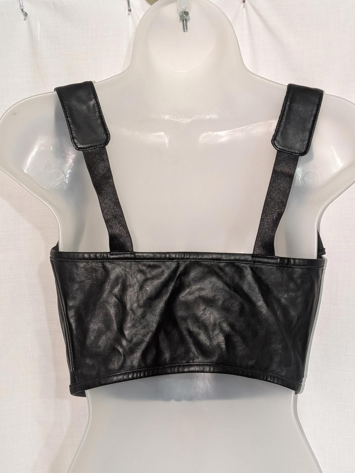 Designer Dolls Kill Poster Grl Black Vegan Leather Underbust Corset Size ONE SIZE - 5 Thumbnail