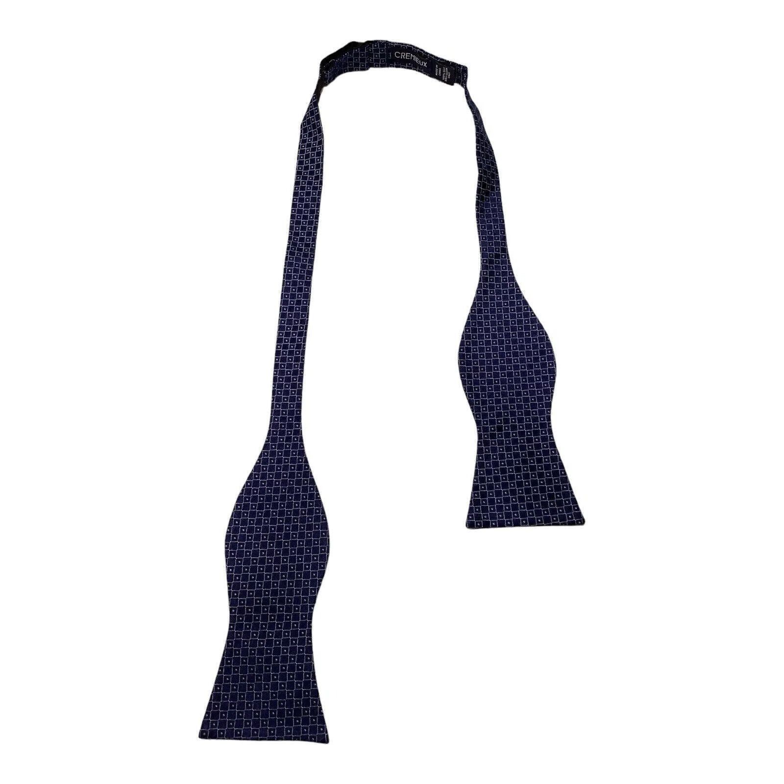 Cremieux CREMIEUX Blue Geometric Adjustable Self Bow Tie Silk W: 2.75 Size ONE SIZE - 2 Thumbnail