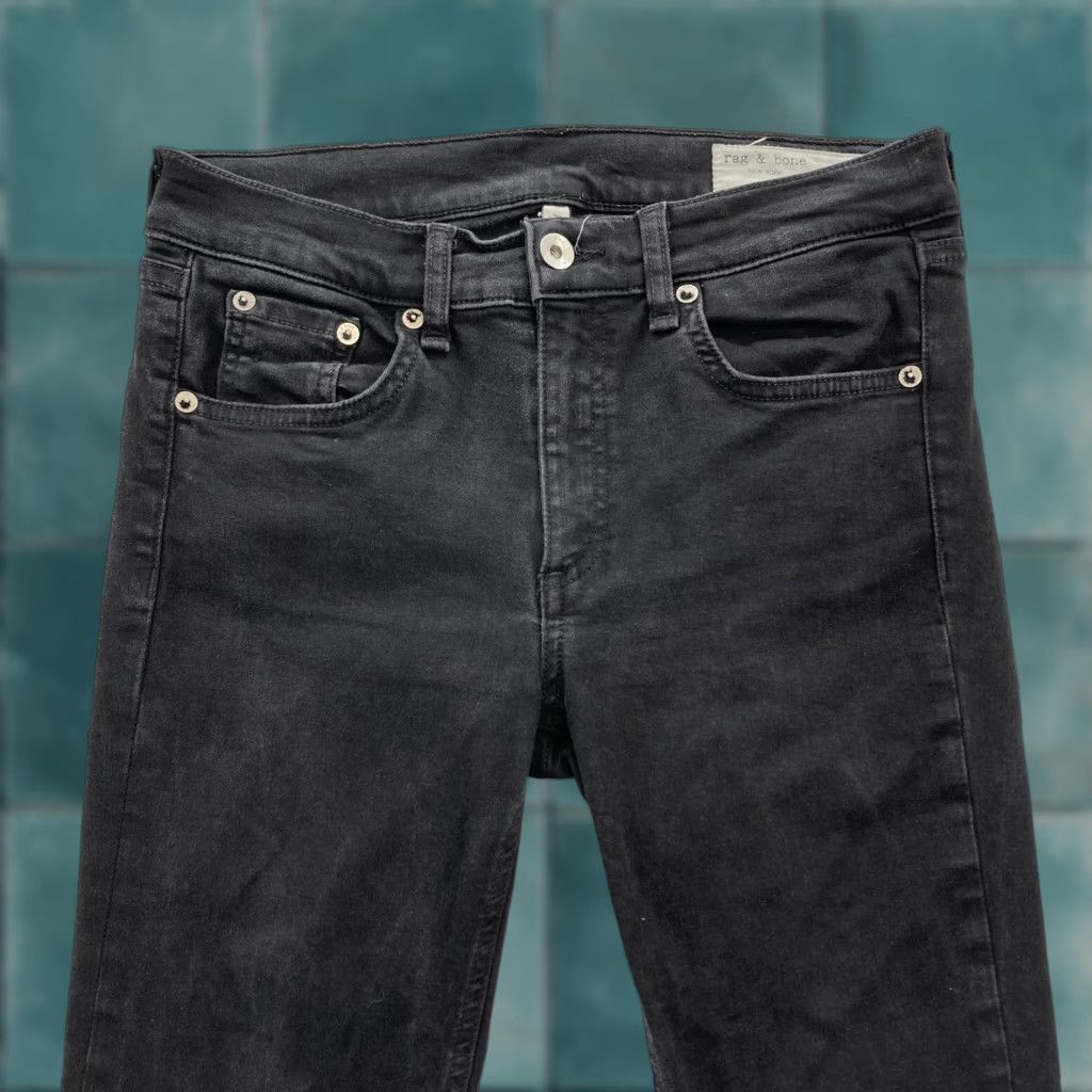 Rag & Bone Rag & Bone Skinny Ankle Jeans Women 27 Black Stretch Denim Low Rise Distressed Jeans Size 27" / US 4 / IT 40 - 1 Thumbnail