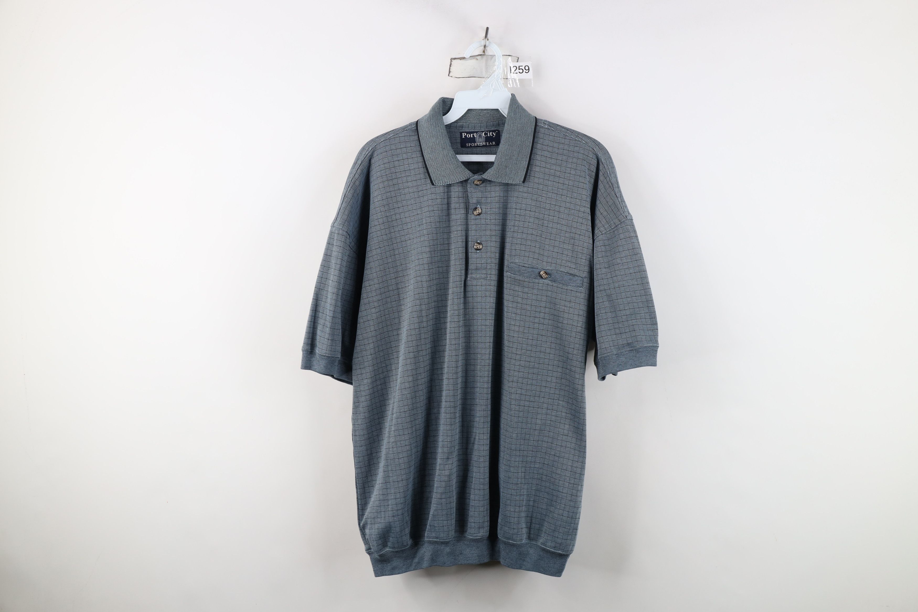 Vintage Vintage 90s Streetwear Collared Pullover Polo Shirt Plaid Size US L / EU 52-54 / 3 - 1 Thumbnail