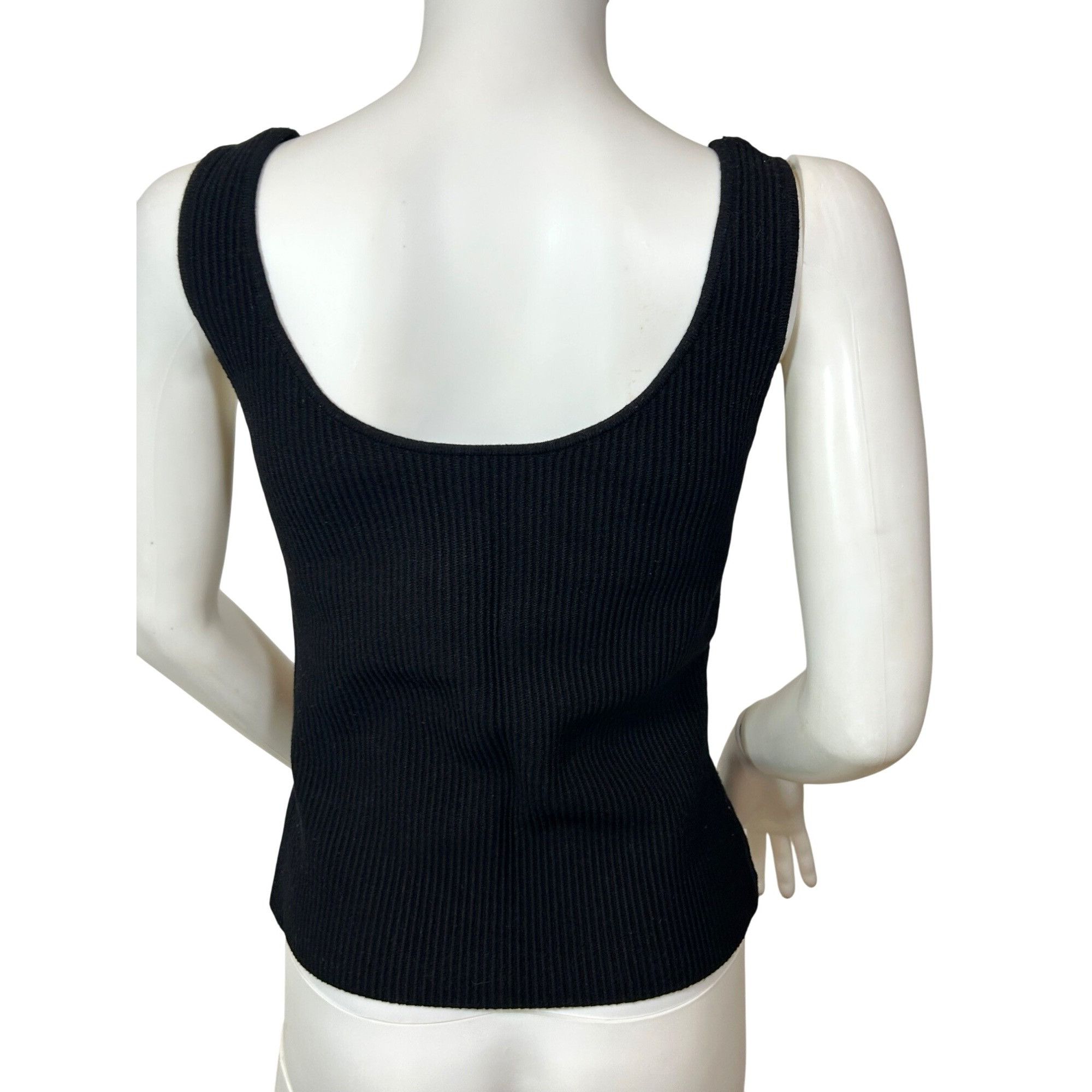 AQUA Aqua Women’s Ribbed Tank Top Black M Stretch Workout Dance A Size M / US 6-8 / IT 42-44 - 3 Thumbnail
