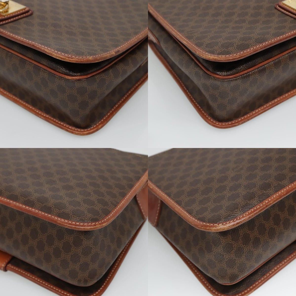 Celine CELINE Macadam Canvas Shoulder Bag Pvc Leather Brown Size ONE SIZE - 10 Thumbnail