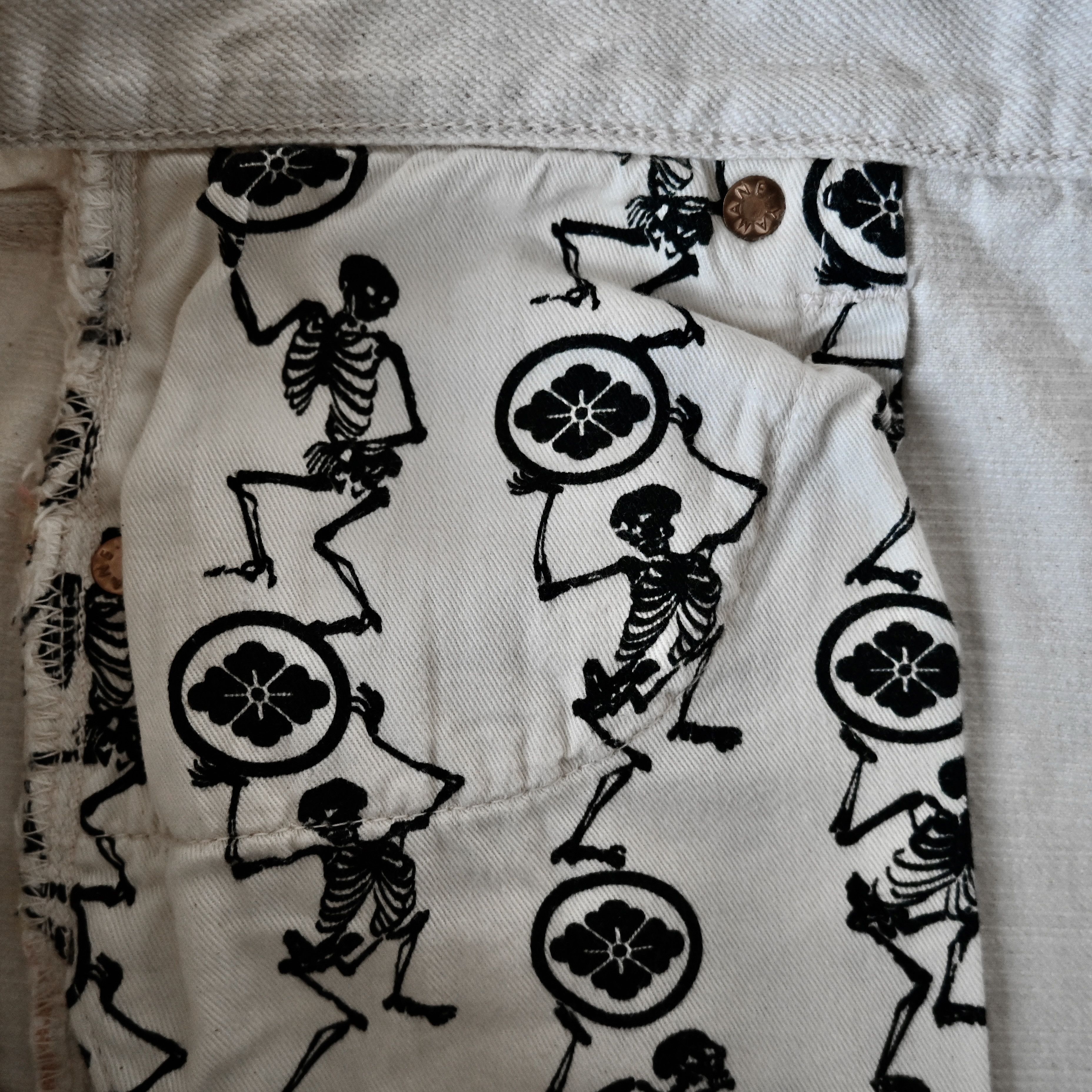 Evisu Hidehiko Yamane by Evisu white slub denim jeans Size US 33 - 21 Thumbnail