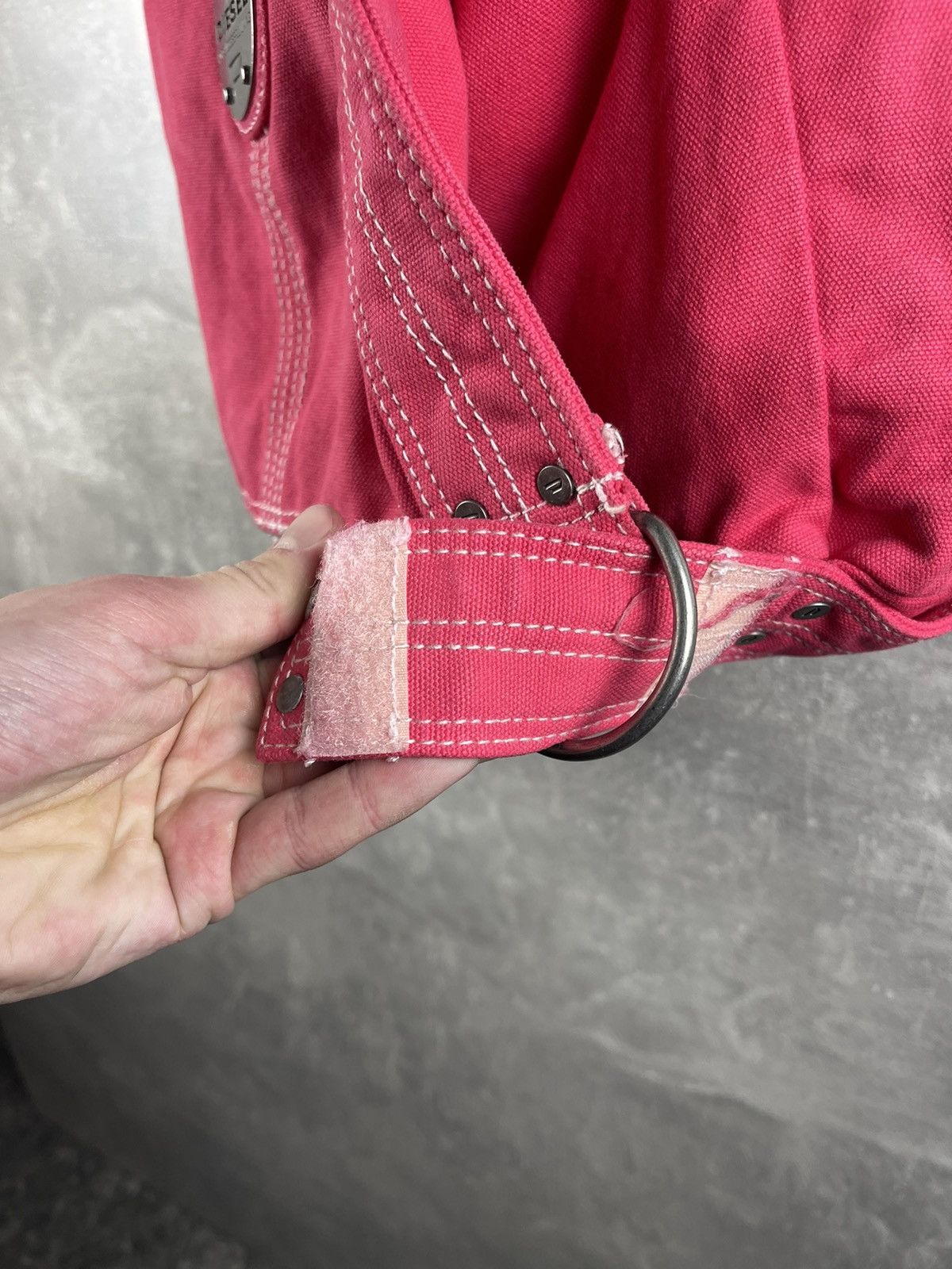 Diesel Diesel 1978 Red Durable Canvas Shoulder Bag Y2K Era Utility Size ONE SIZE - 10 Thumbnail