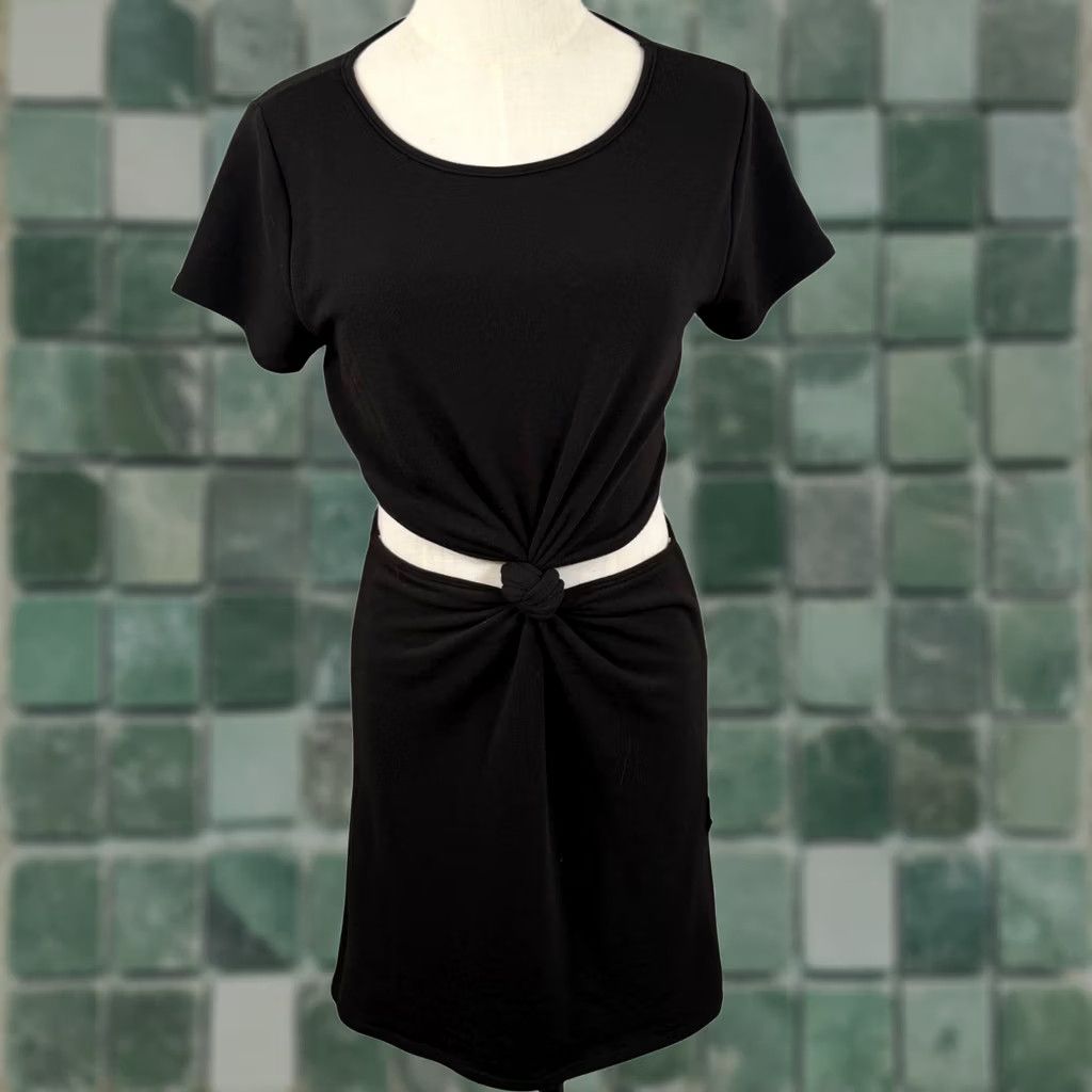 Lulus Lulus Knotty But Nice Knotted Cutout T Shirt Dress M Bodycon Y2K Retro USA Made Size M / US 6-8 / IT 42-44 - 1 Thumbnail