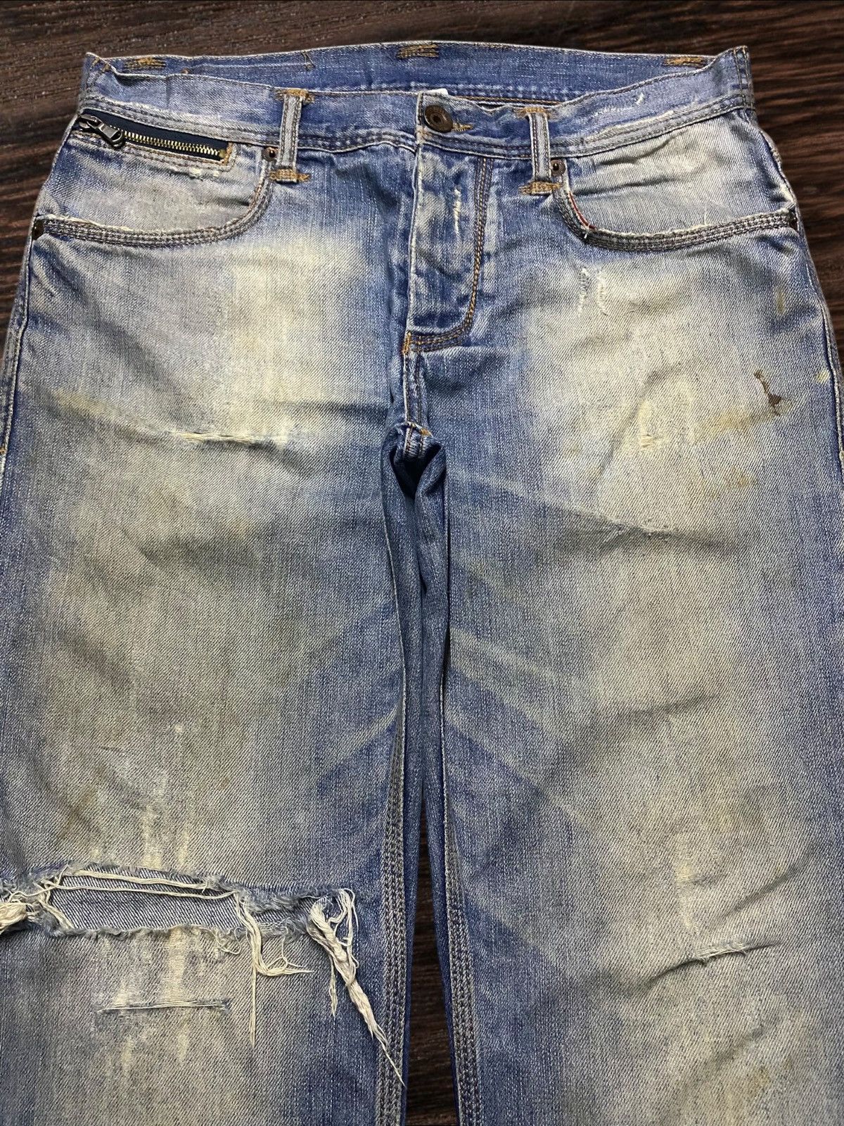 Rhude × Zara Vintage Reg Trademark Zara Jeans Distressed Loose Jeans Size US 33 - 3 Thumbnail