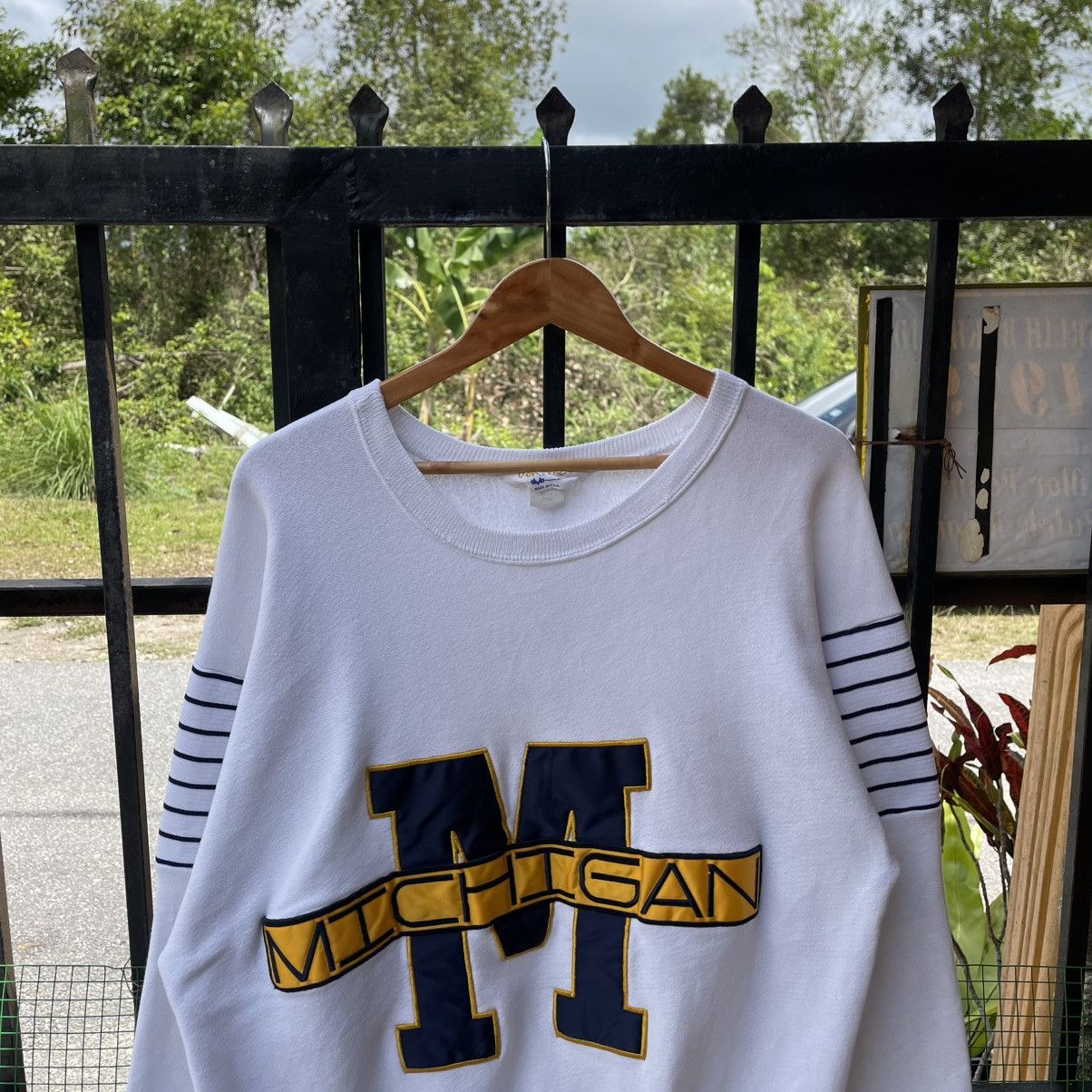 Vintage 🔥Vintage 80s Michigan Embroidered Spellout Jumper Sweatshirt Size US M / EU 48-50 / 2 - 3 Thumbnail