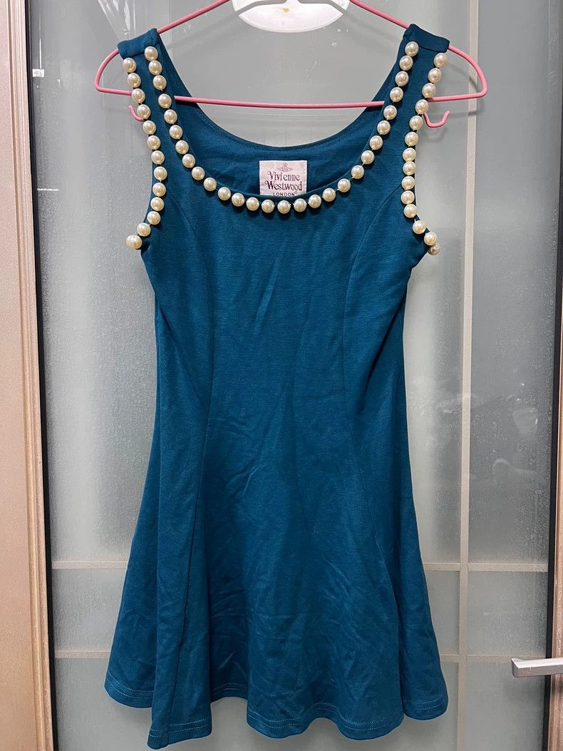 Vivienne Westwood Vivienne Westwood Peacock Blue Pearl dress Size S / US 4 / IT 40 - 4 Thumbnail