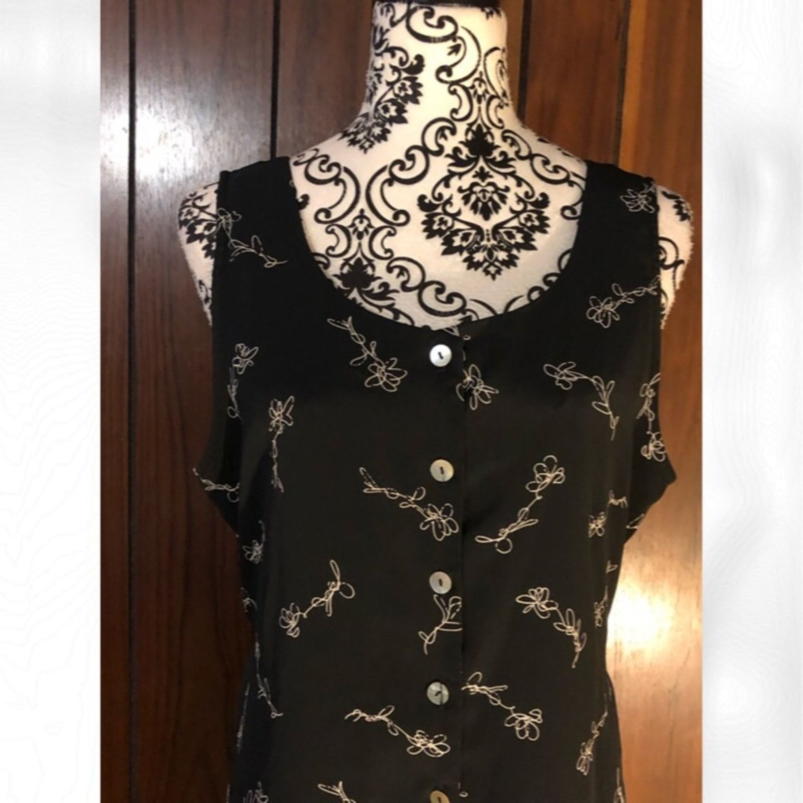 Worthington Worthington Floral Button Down Sleeveless Dress Size XL / US 12-14 / IT 48-50 - 3 Thumbnail