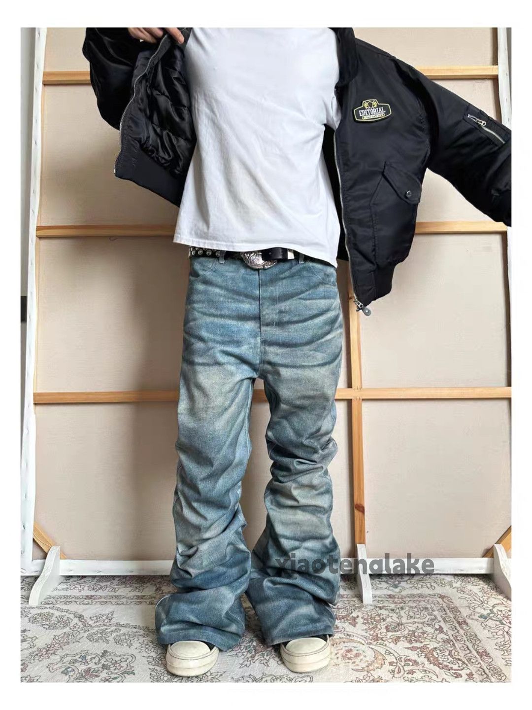 Jean xz utility vintage punk grunge Stain paint hiphop jeans Size US 34 / EU 50 - 9 Thumbnail