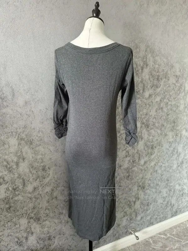 Burberry Burberry Gray Cotton Long Sleeve Dress. Size M / US 6-8 / IT 42-44 - 3 Thumbnail
