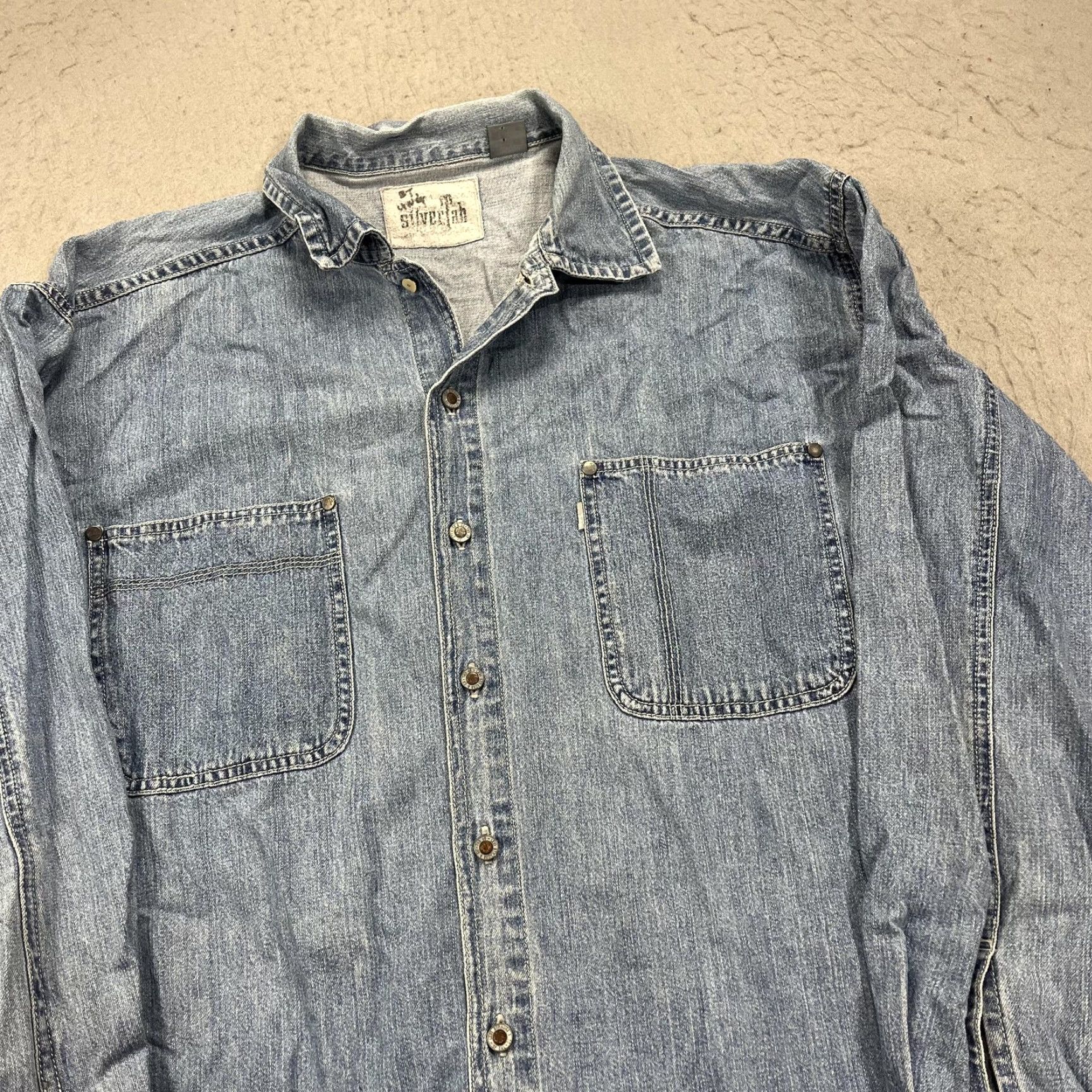 Levi's VINTAGE Levi's SilverTab Shirt Mens 2XL Denim Long Sleeve Workwear Relaxed 90s Size US XXL / EU 58 / 5 - 3 Thumbnail