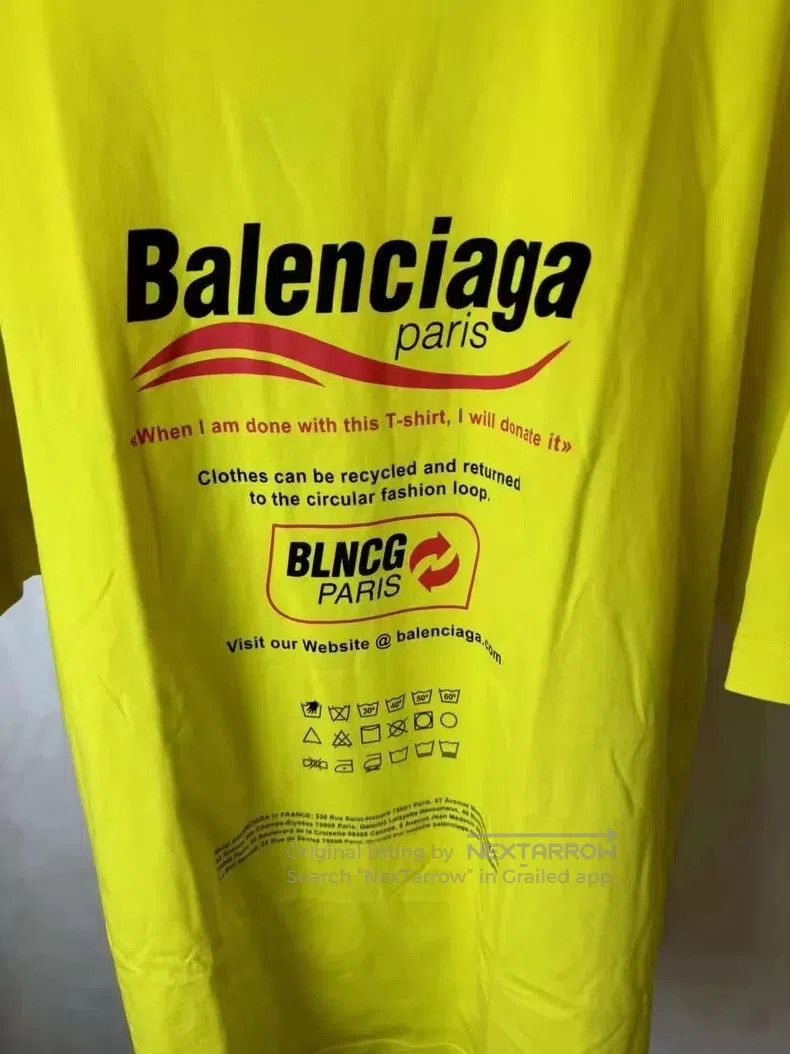 Balenciaga Balenciaga Yellow eco-friendly wave logo short-sleeve Size US XS / EU 42 / 0 - 4 Thumbnail