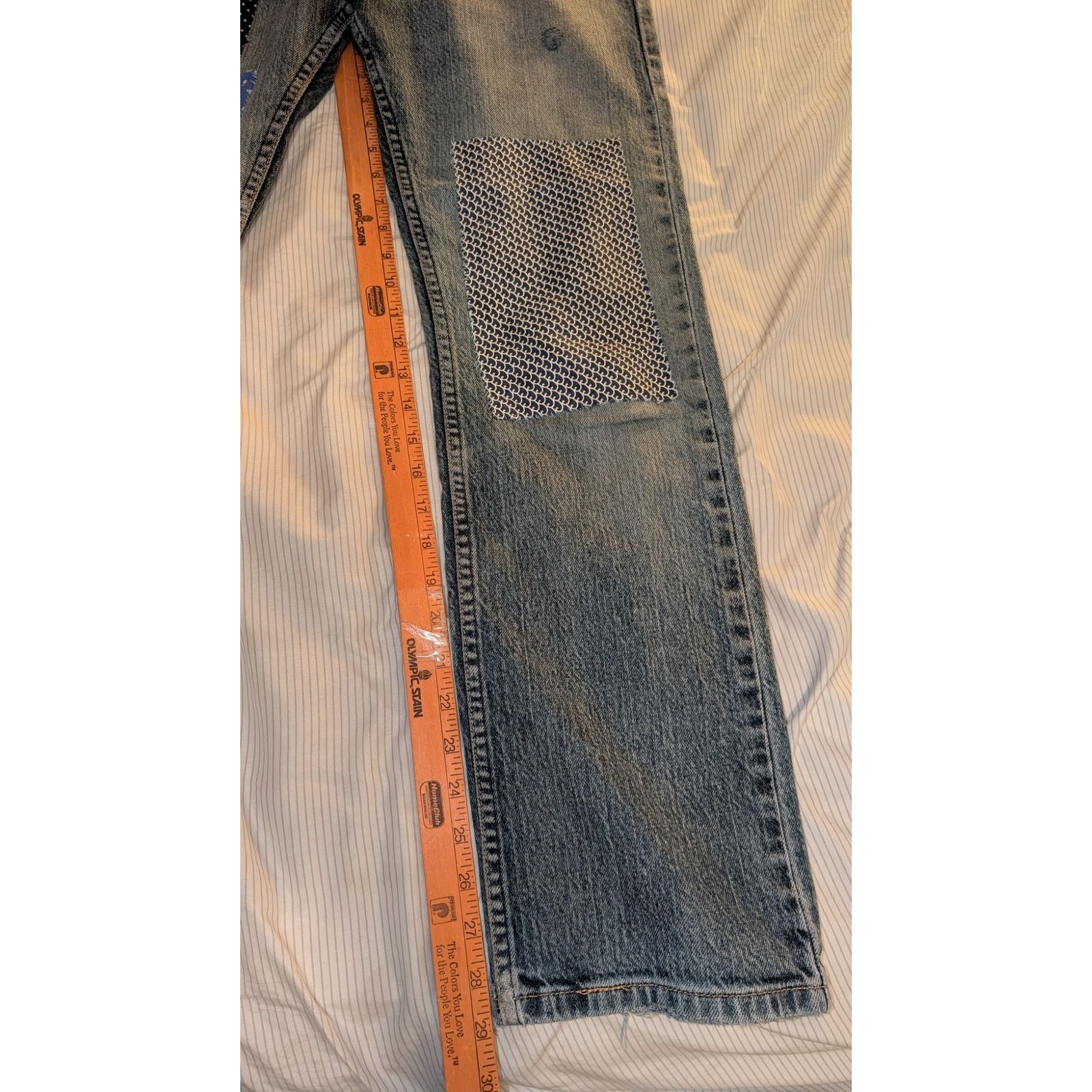 Levi's Levi's 514 Slim Straight 31-32 patched repaired Jeans Size US 31 - 5 Thumbnail