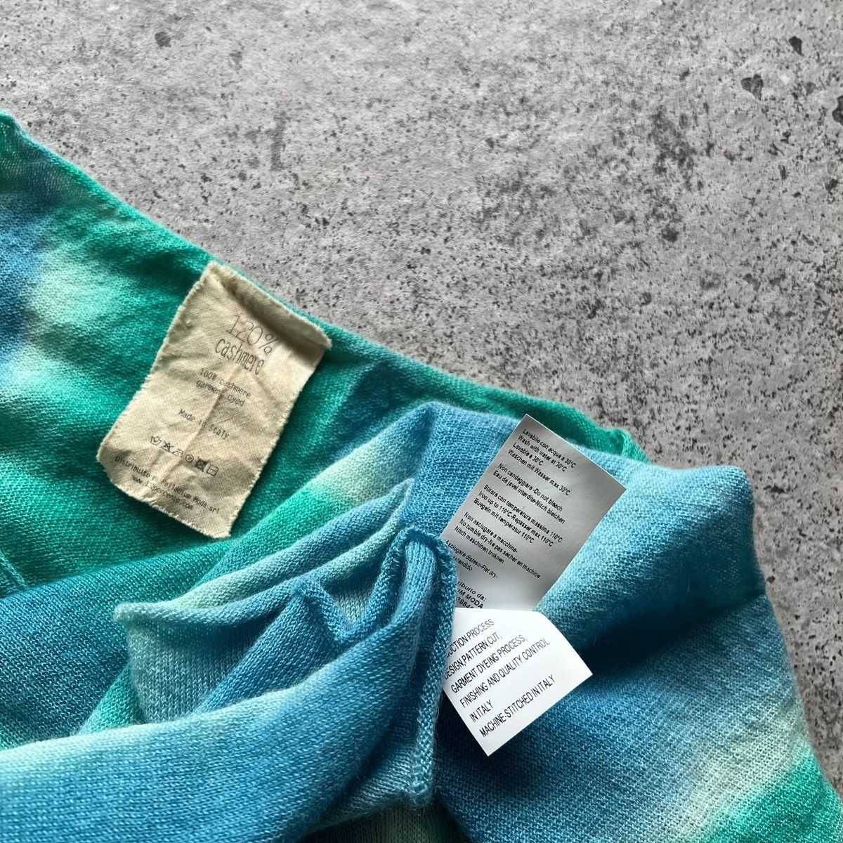 Designer 120% Cashmere Womens Blue/Green Lightweight Knitted Sweater Size M / US 6-8 / IT 42-44 - 5 Thumbnail