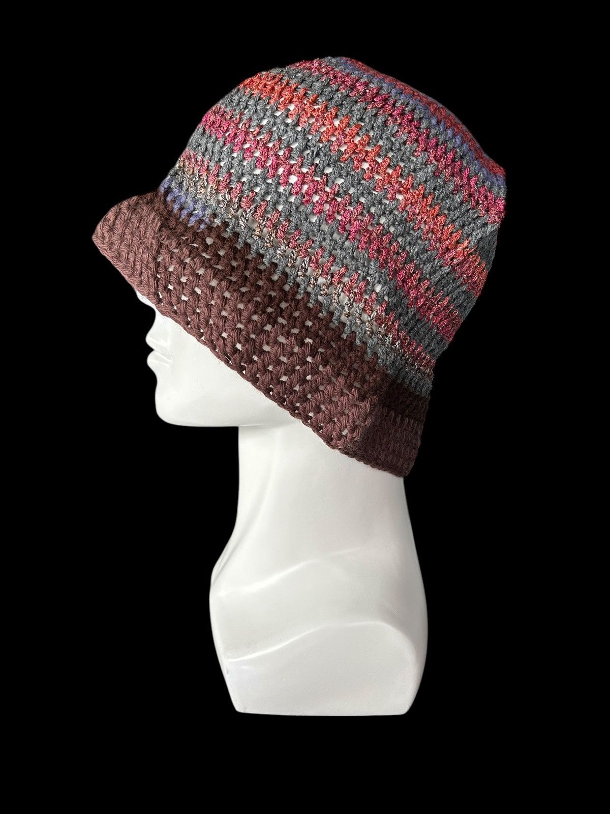 Japanese Brand × Kapital × Vintage Crochet knitted Handmade Rare Bucket Hats ☠️☠️ Size ONE SIZE - 2 Thumbnail