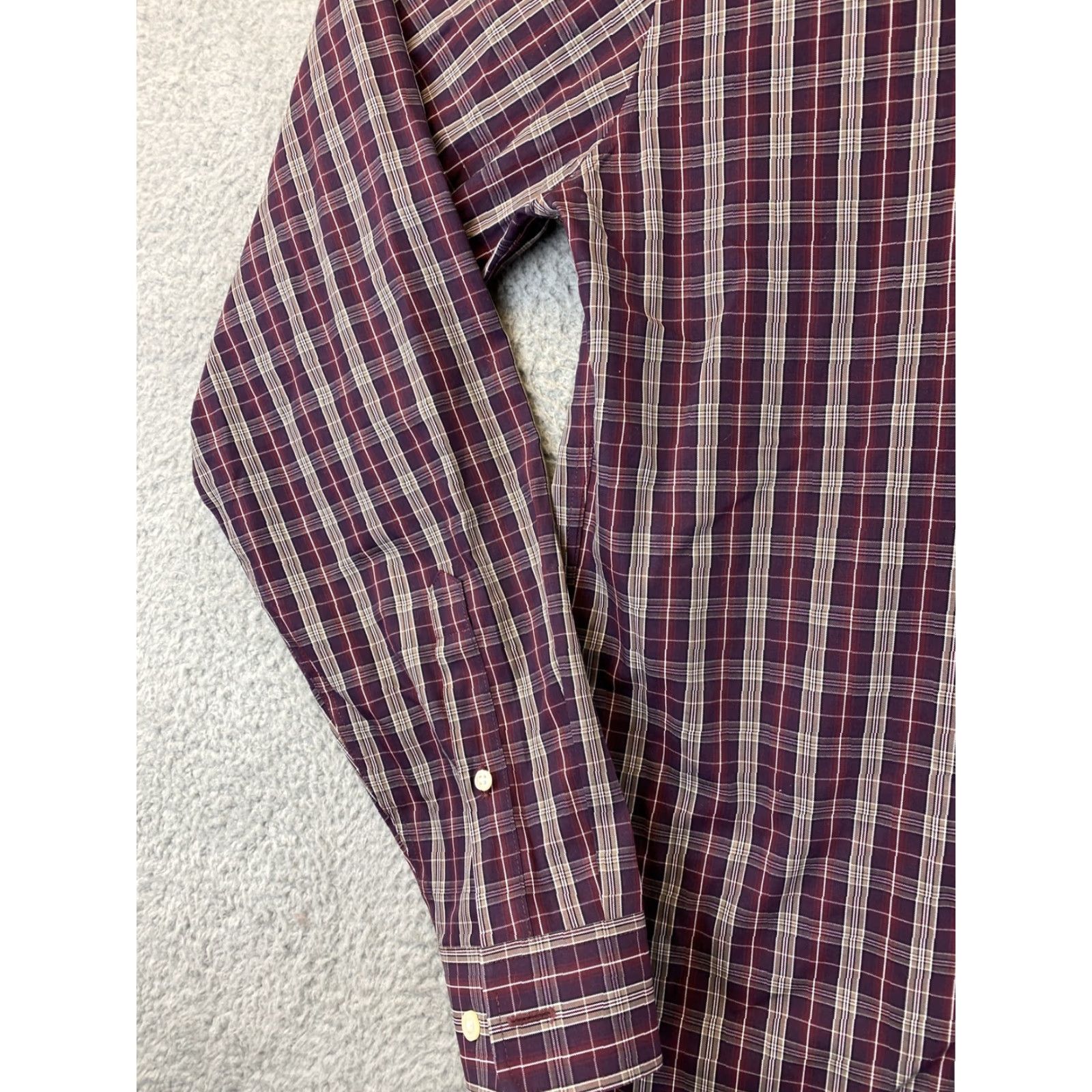 Eddie Bauer Eddie Bauer Button-Down Shirt Men LT Tall Plaid Maroon Long Sleeve 82-36 Size L TALL Mens Size US L / EU 52-54 / 3 - 4 Thumbnail
