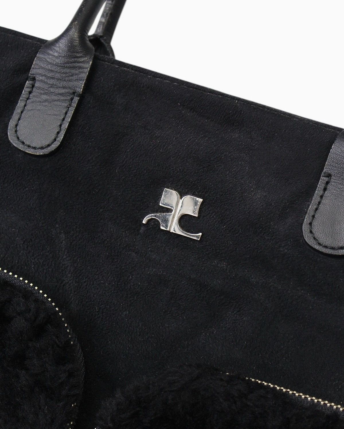 Courreges 2000S COURRÈGES BLACK SUEDE & FAUX FUR TOTE BAG Size ONE SIZE - 4 Thumbnail