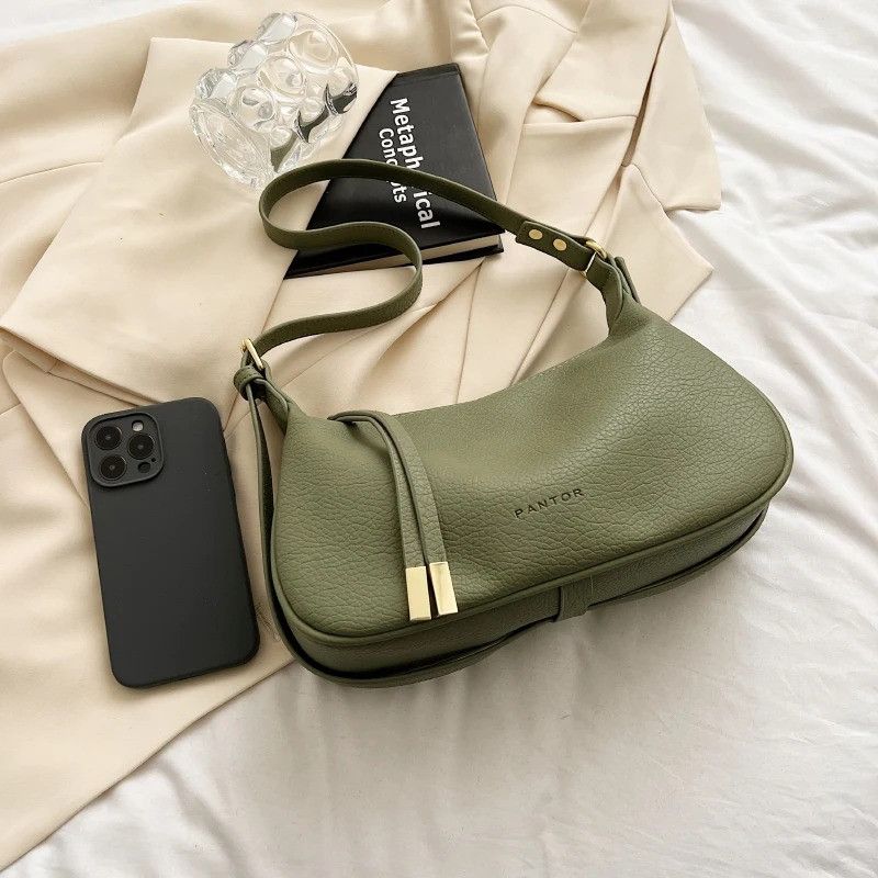 Vintage Retro Green PU Leather Crossbody Bag Size ONE SIZE - 3 Thumbnail