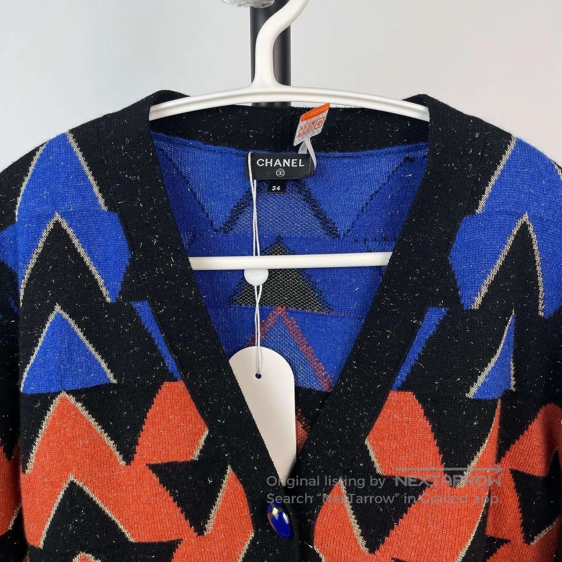 Chanel Chanel Egyptian Series Cardigan Sweater Blue Orange Gold T Size XXS / US 00 / IT 34 - 9 Thumbnail