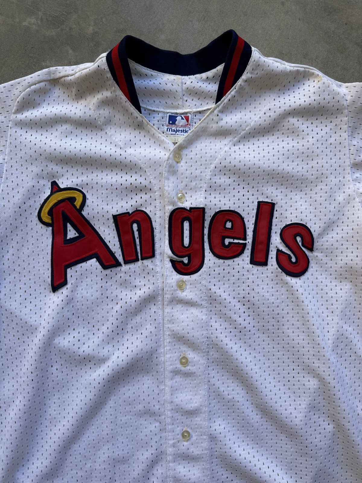 Majestic Vintage 80s California Angels Jim Abbott Majestic Jersey Size US XL / EU 56 / 4 - 2 Thumbnail