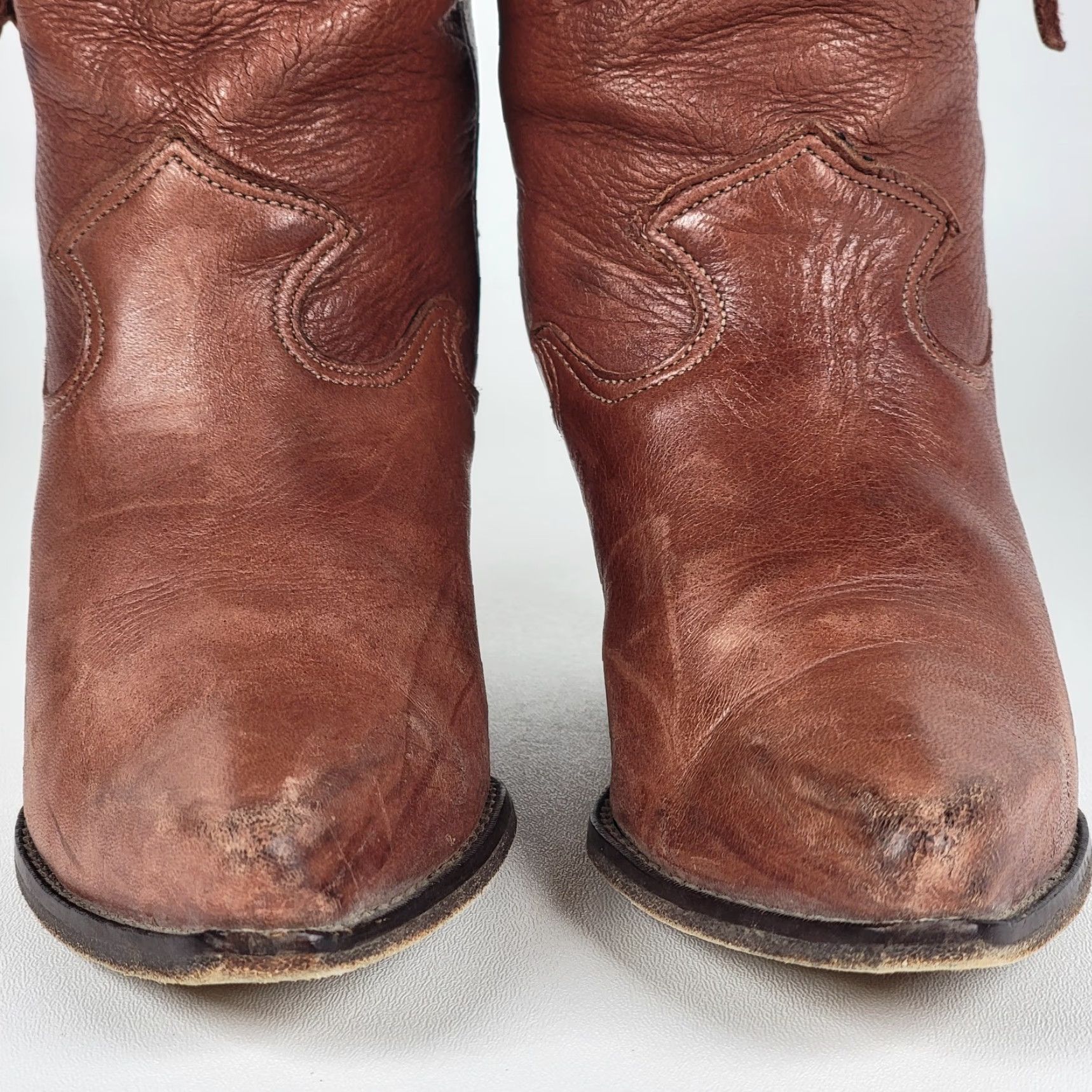 Vintage ZODIAC Women's Brown Boots Size 6 M Boots Western Mid-Calf Leather Lined Block Heel Casual Winter Fall Spring M Womens Size US 6 / IT 36 - 3 Thumbnail