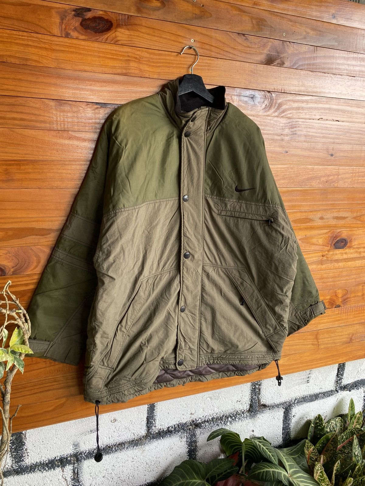 Nike Vintage Nike Two-Tone Quilted Insulated Olive Green & Khaki Size US XL / EU 56 / 4 - 5 Thumbnail