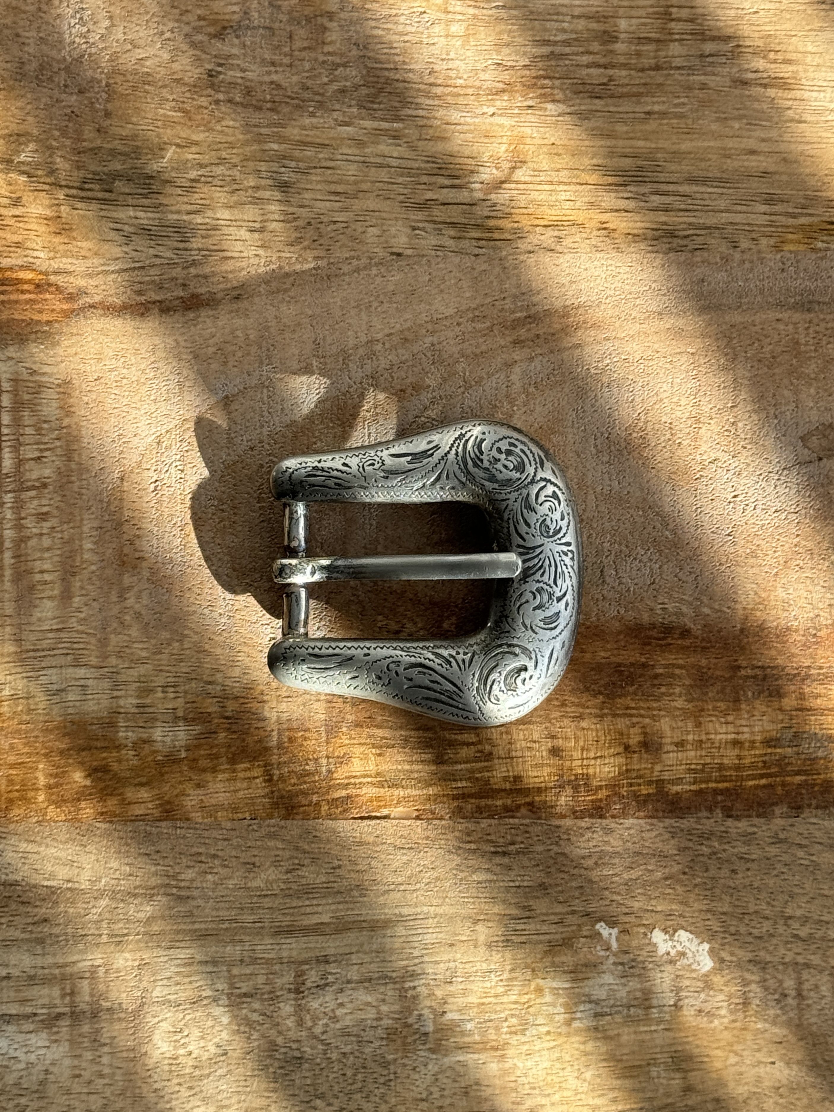 Vintage Vintage 80s Sterling Silver 3 Piece Belt Buckle Set Engaved Size ONE SIZE - 2 Thumbnail