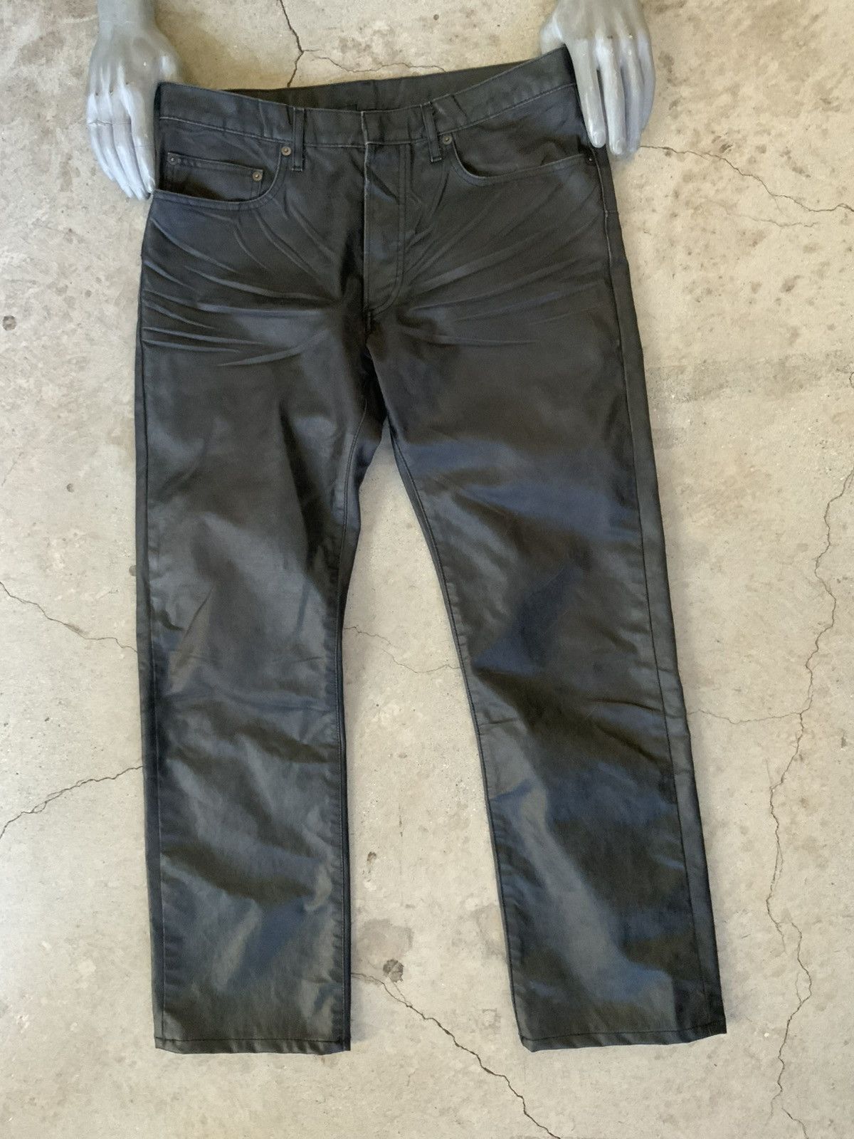 パンツ 00s archive BLACK Luster Coated Denim Dior x Hedi Slimane AW05 Black Grey Waxed Luster Denim | eBay