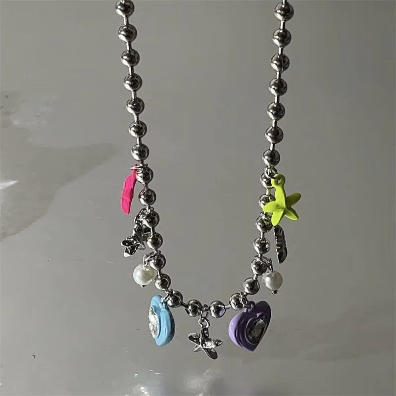 Jewelry Colorful Love Star Pendant Tassel Necklace Size ONE SIZE - 5 Thumbnail
